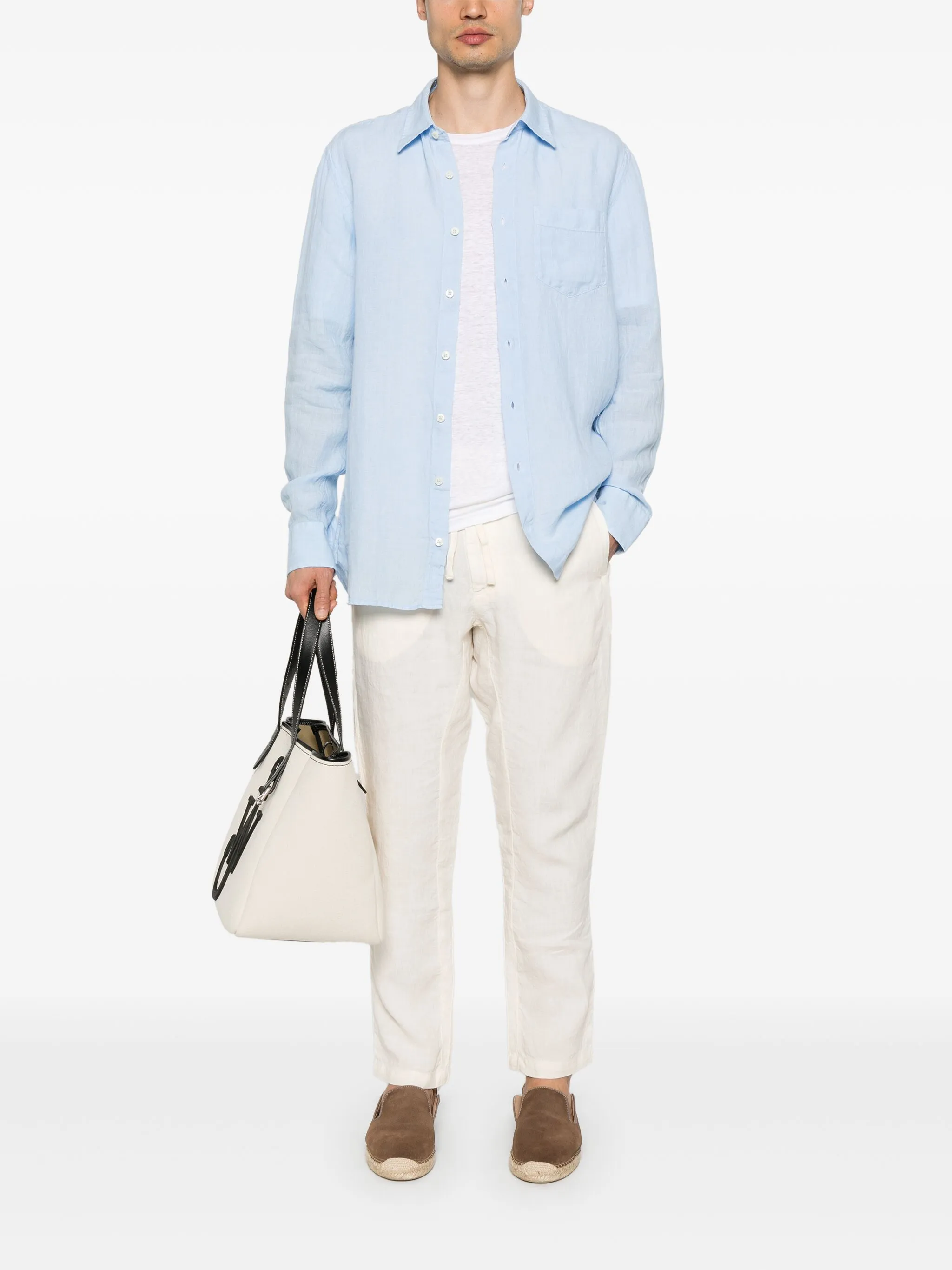 120% LINO Slim Fit Linen Shirt with Long Sleeves