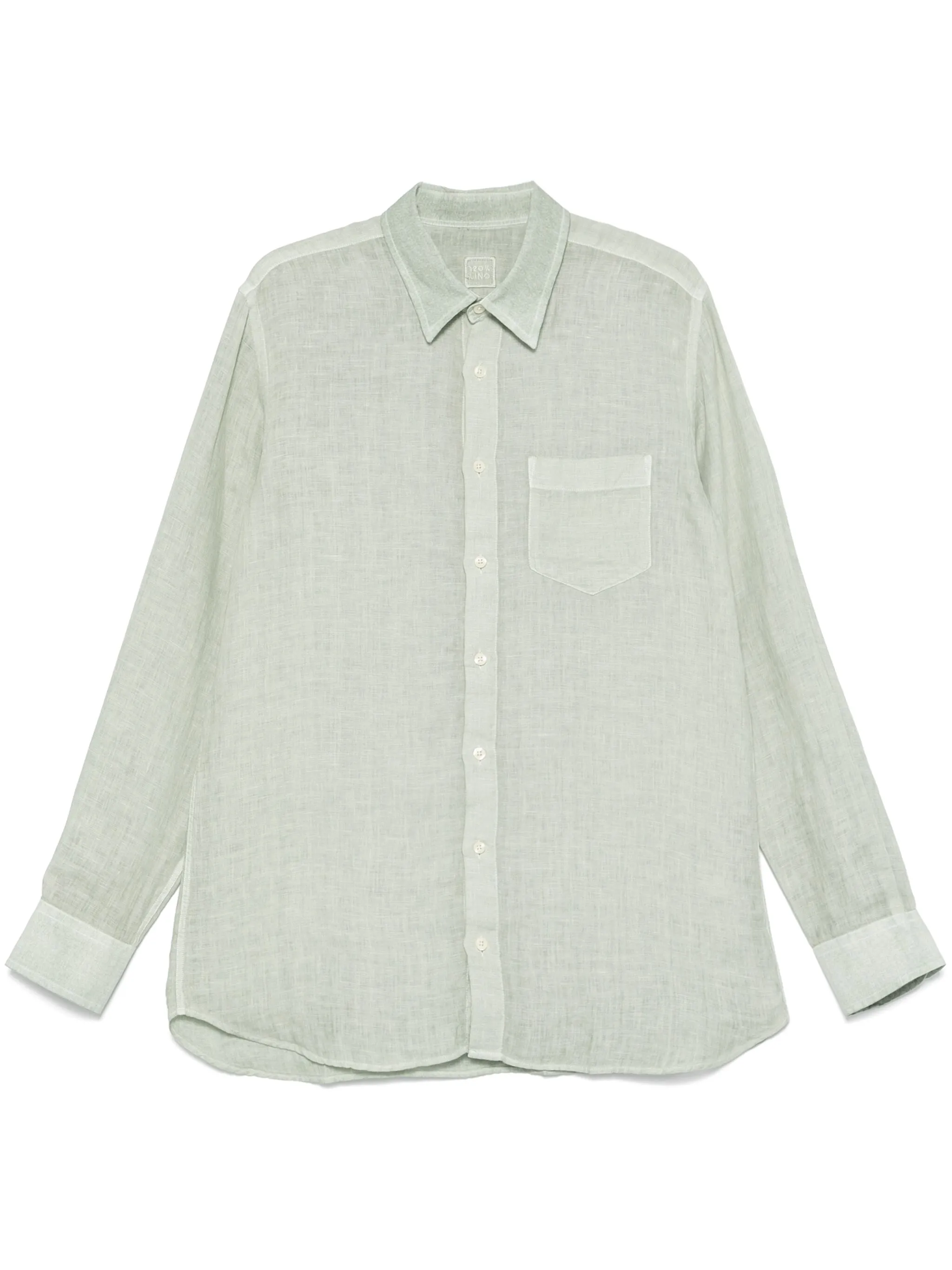 120% LINO Relaxed Fit Linen Shirt with Chest Pocket - Long Sleeves