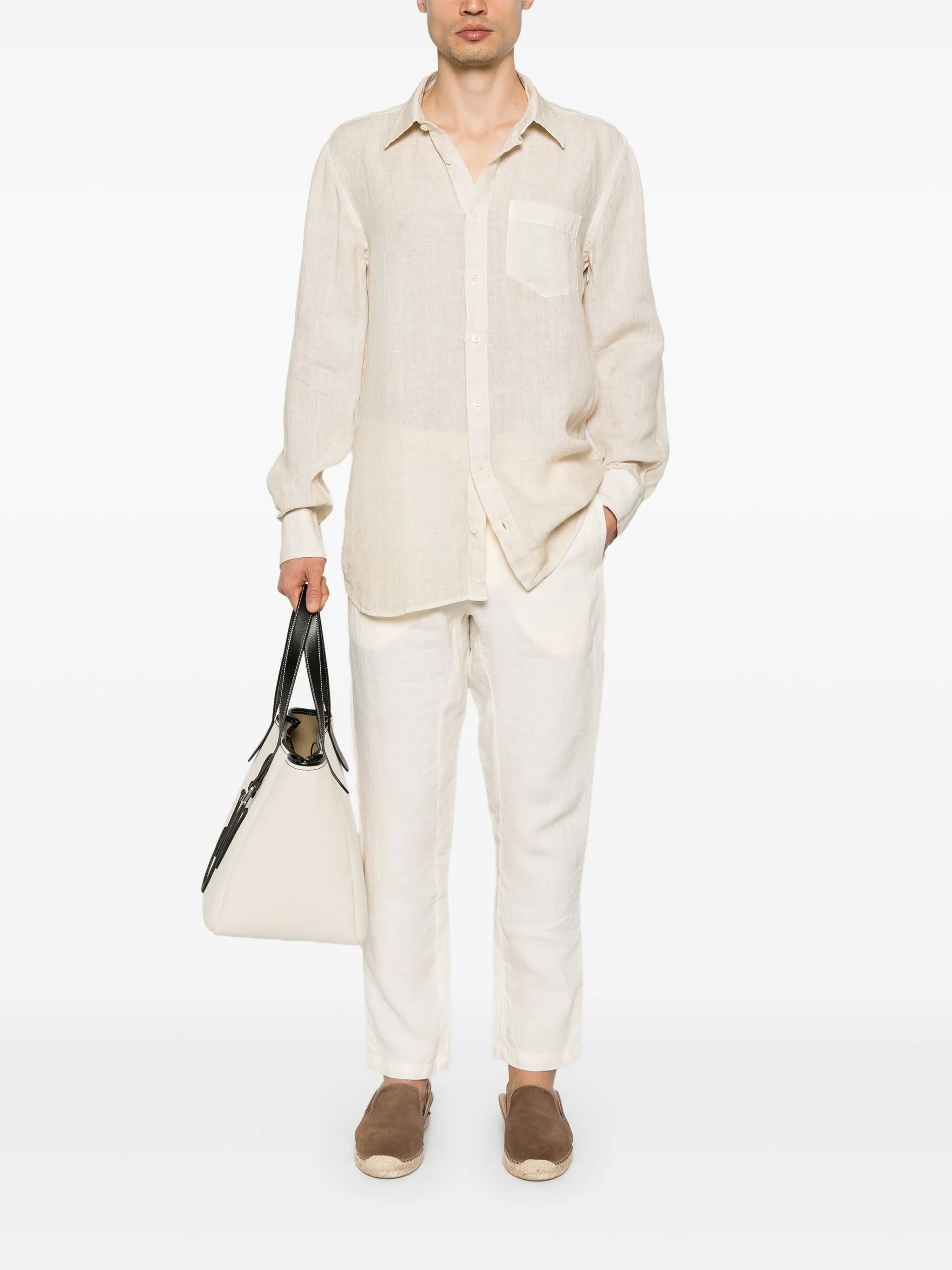 120% LINO Relaxed Fit Linen Shirt with Chest Pocket