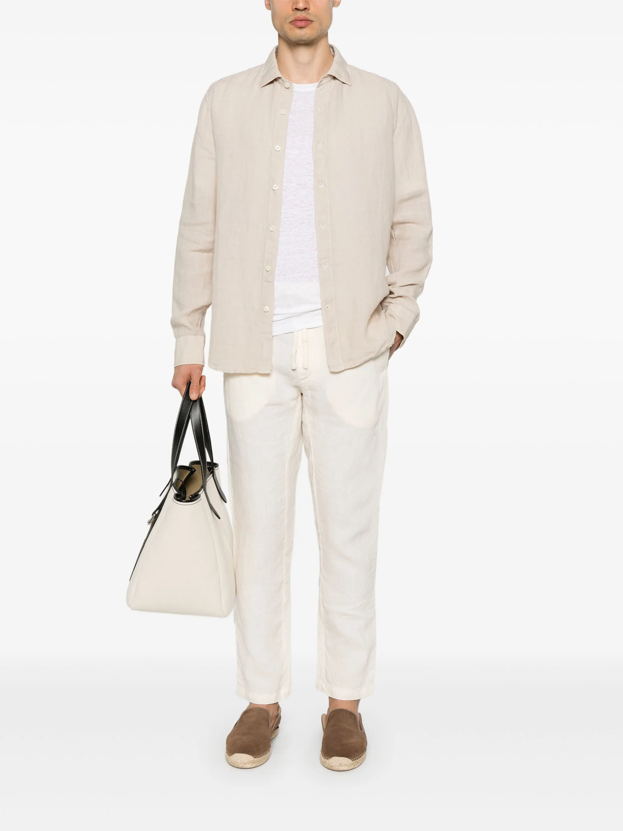 120% LINO Slim Fit Linen Shirt with Long Sleeves