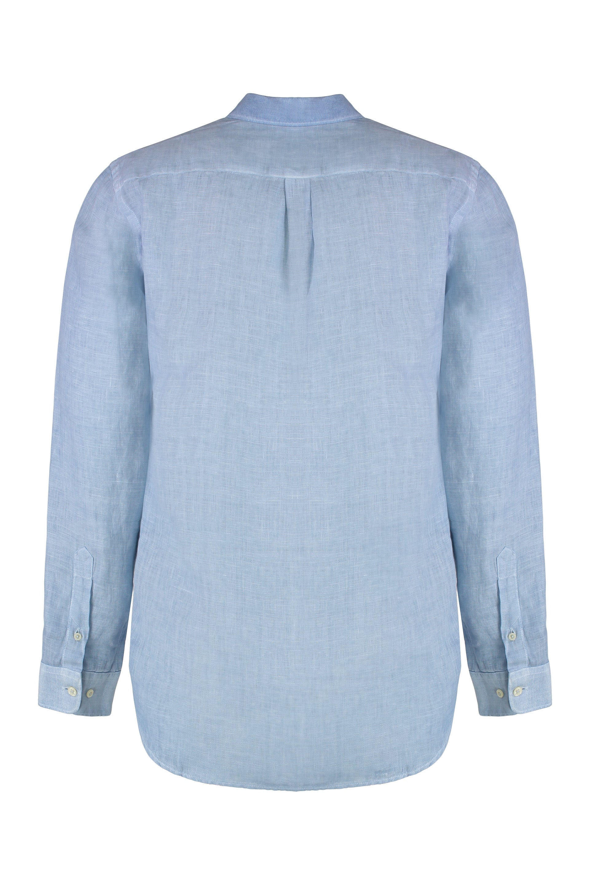 120% LINO Men's 100% Linen Rounded Hem Shirt