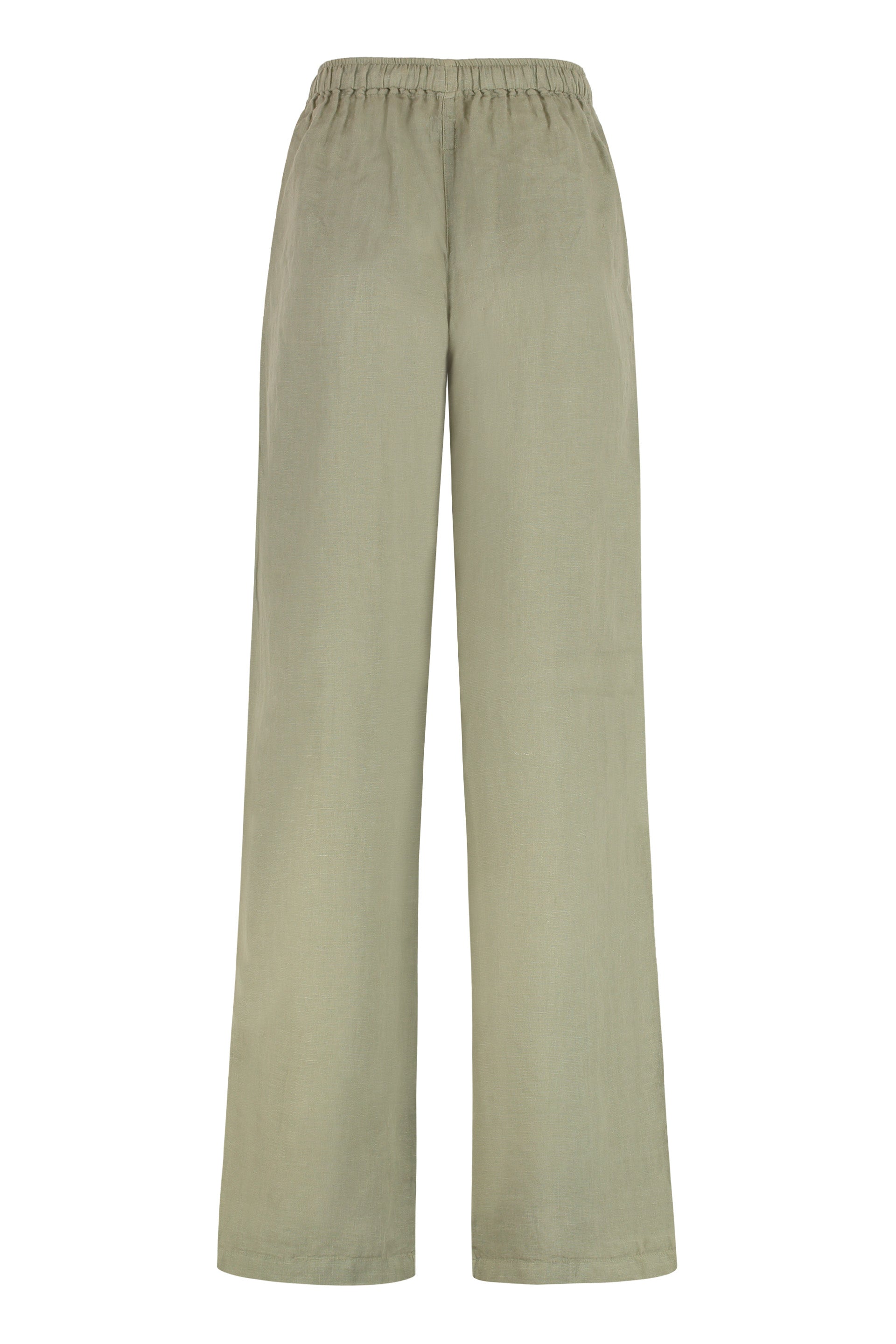 120% LINO Linen Trousers with Elastic Drawstring Waist