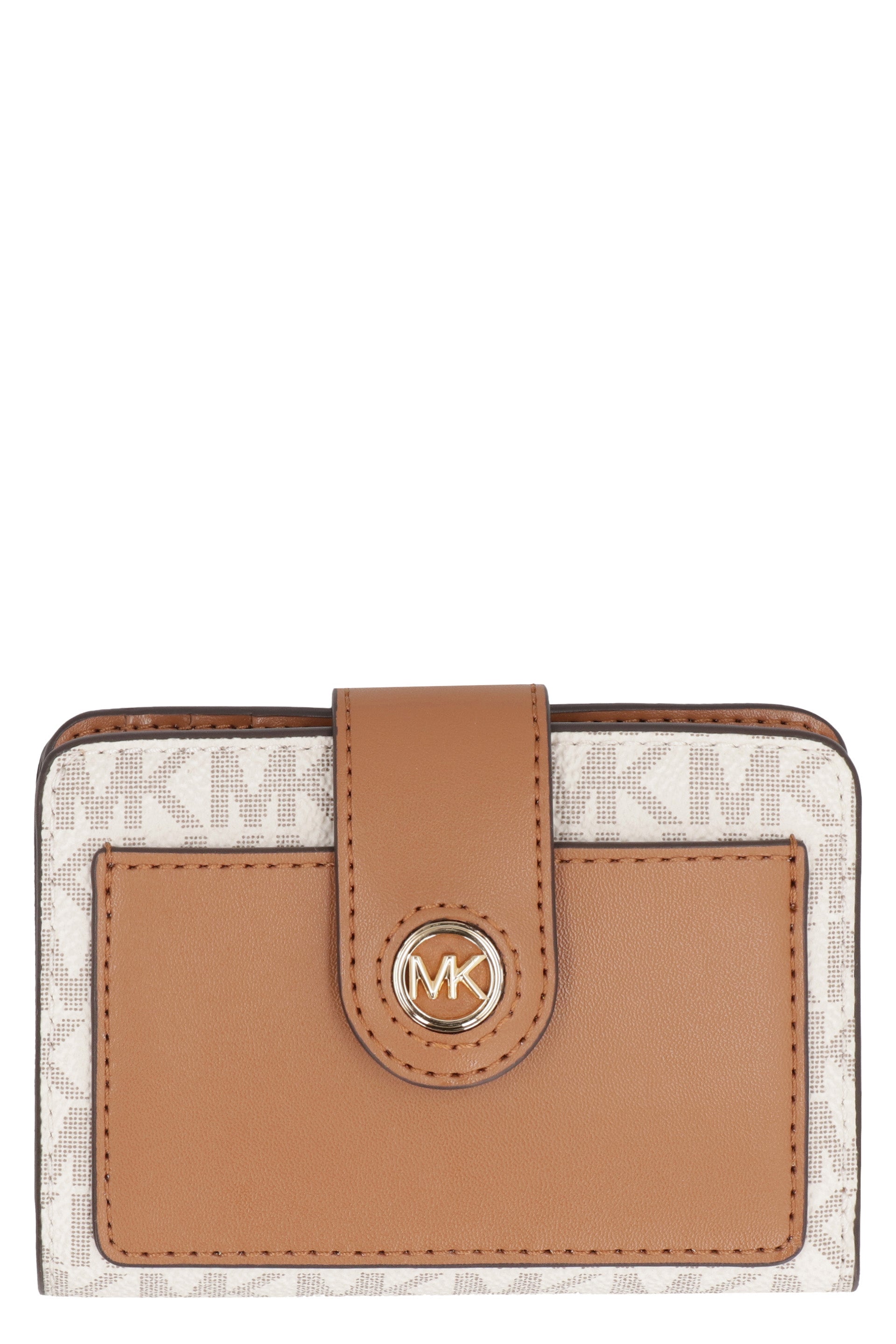 MICHAEL MICHAEL KORS Mini Coated Canvas Wallet with Snap Closure