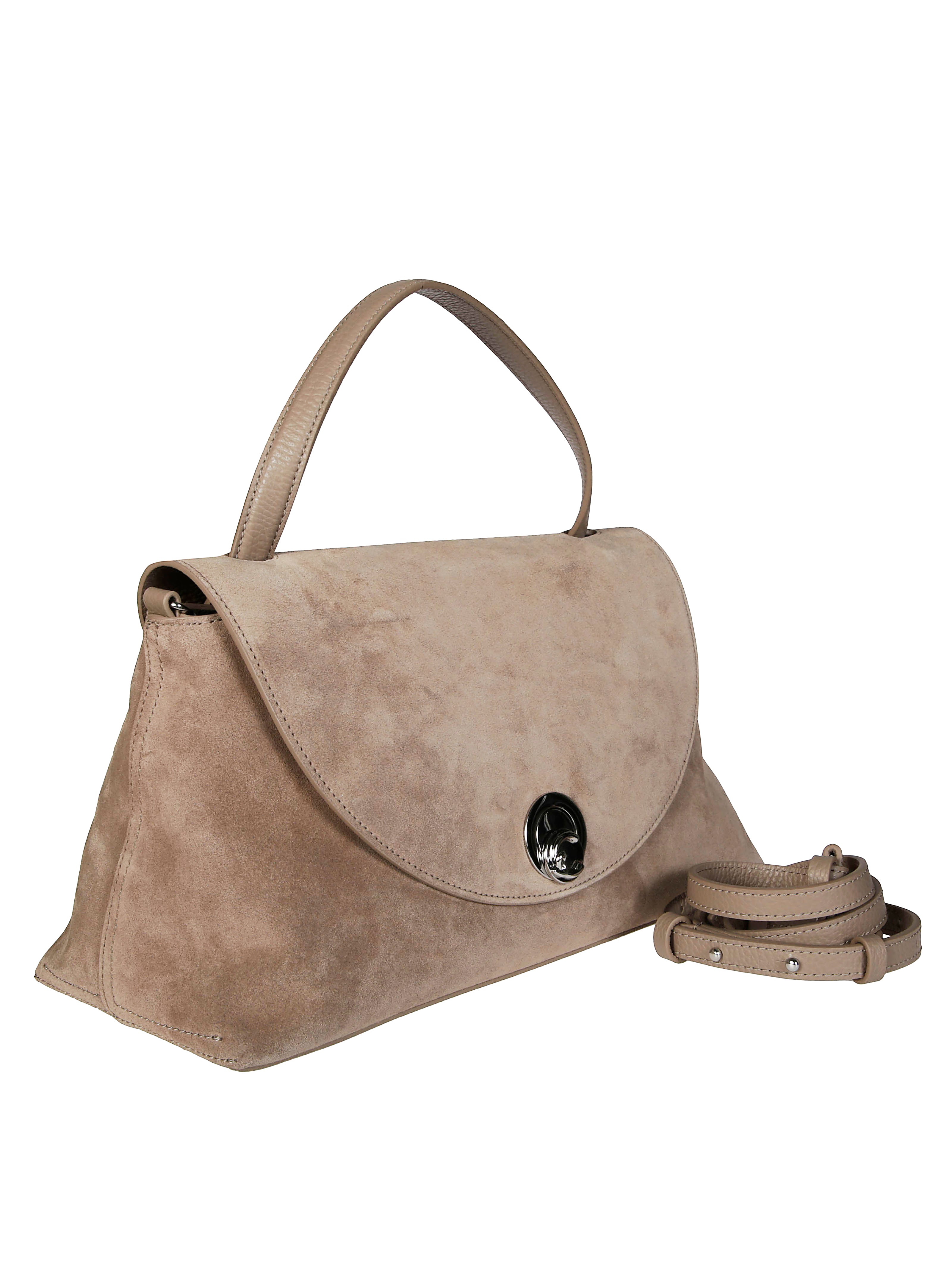 COCCINELLE Handheld Mini Suede Bag with Adjustable Shoulder Strap