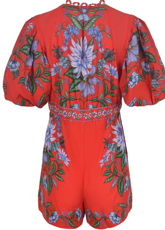 FARM RIO Floral Puff Sleeve Mini Dress