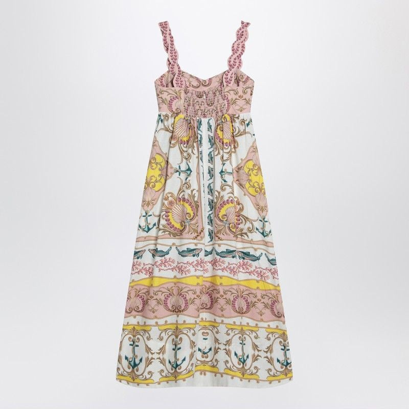 FARM RIO Linen-Blend Mini Dress with Nautical Print