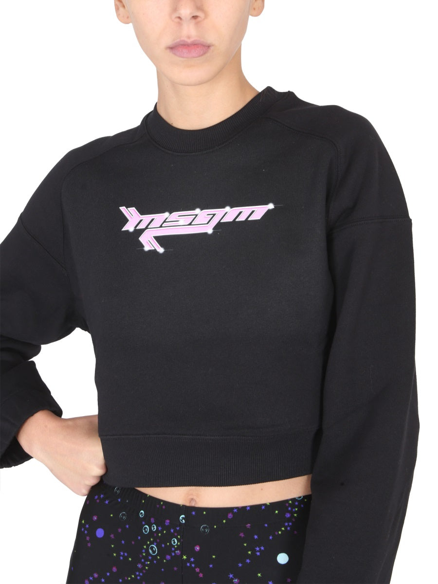 MSGM Women's Logo Crossneck Sweatshirt