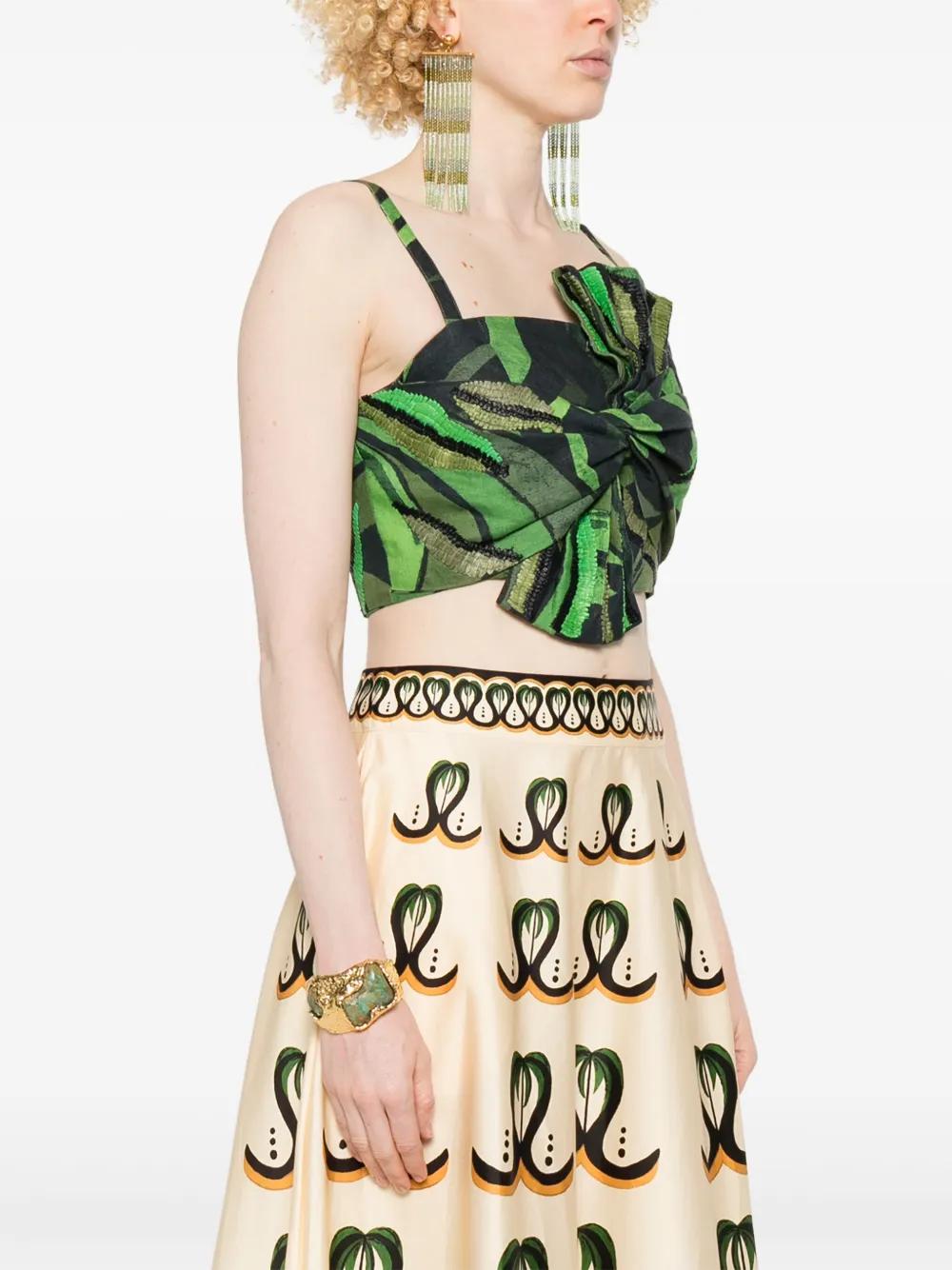 FARM RIO Cropped Knot Detail Mini Top with Adjustable Straps