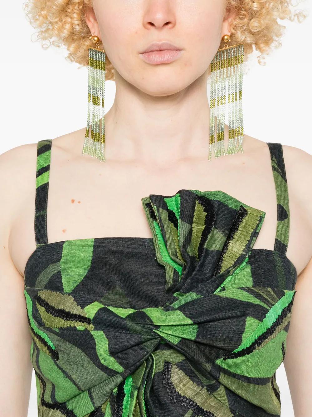 FARM RIO Cropped Knot Detail Mini Top with Adjustable Straps