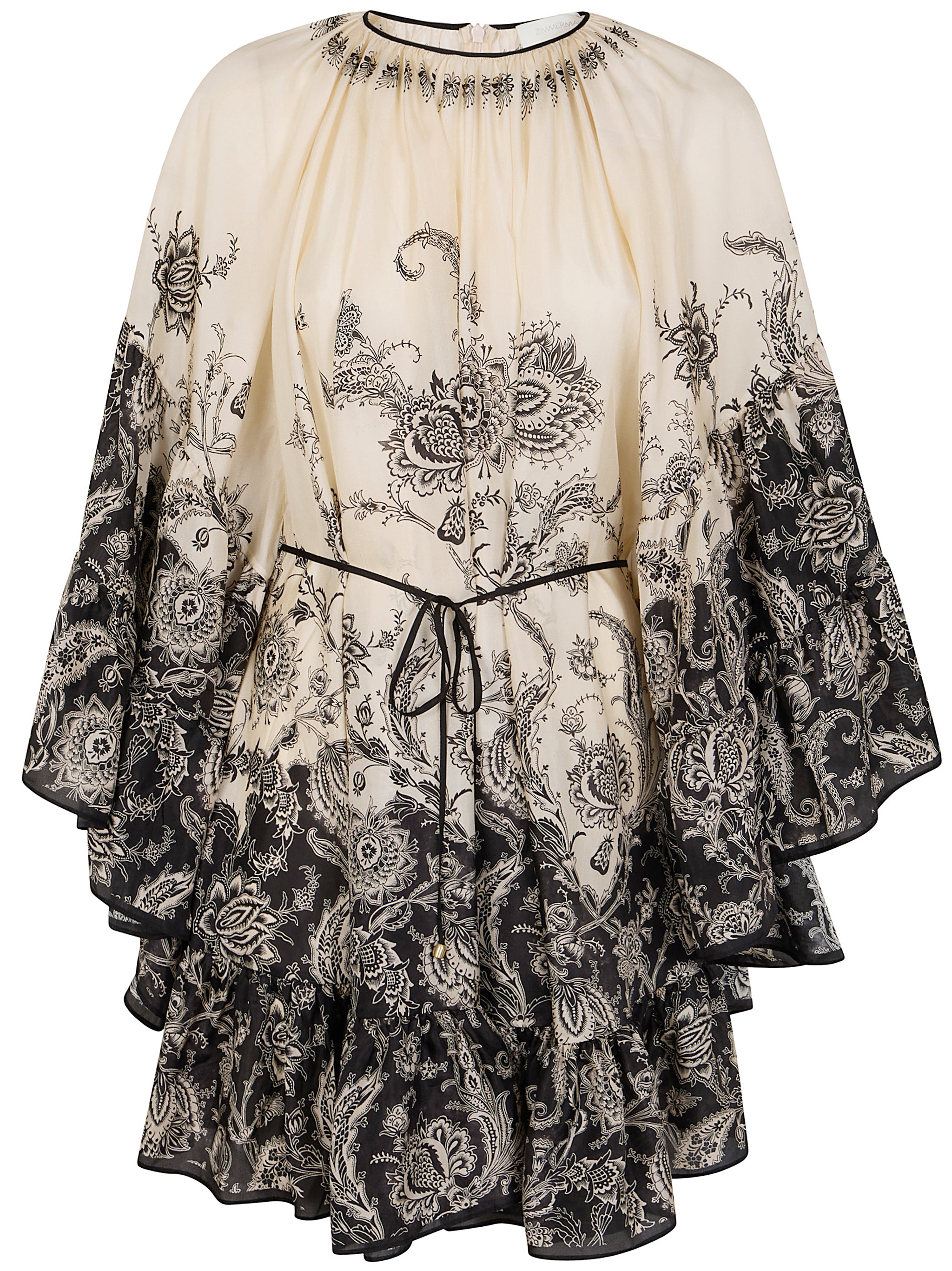 ZIMMERMANN Elegant Silk Lantern Mini Dress for Women