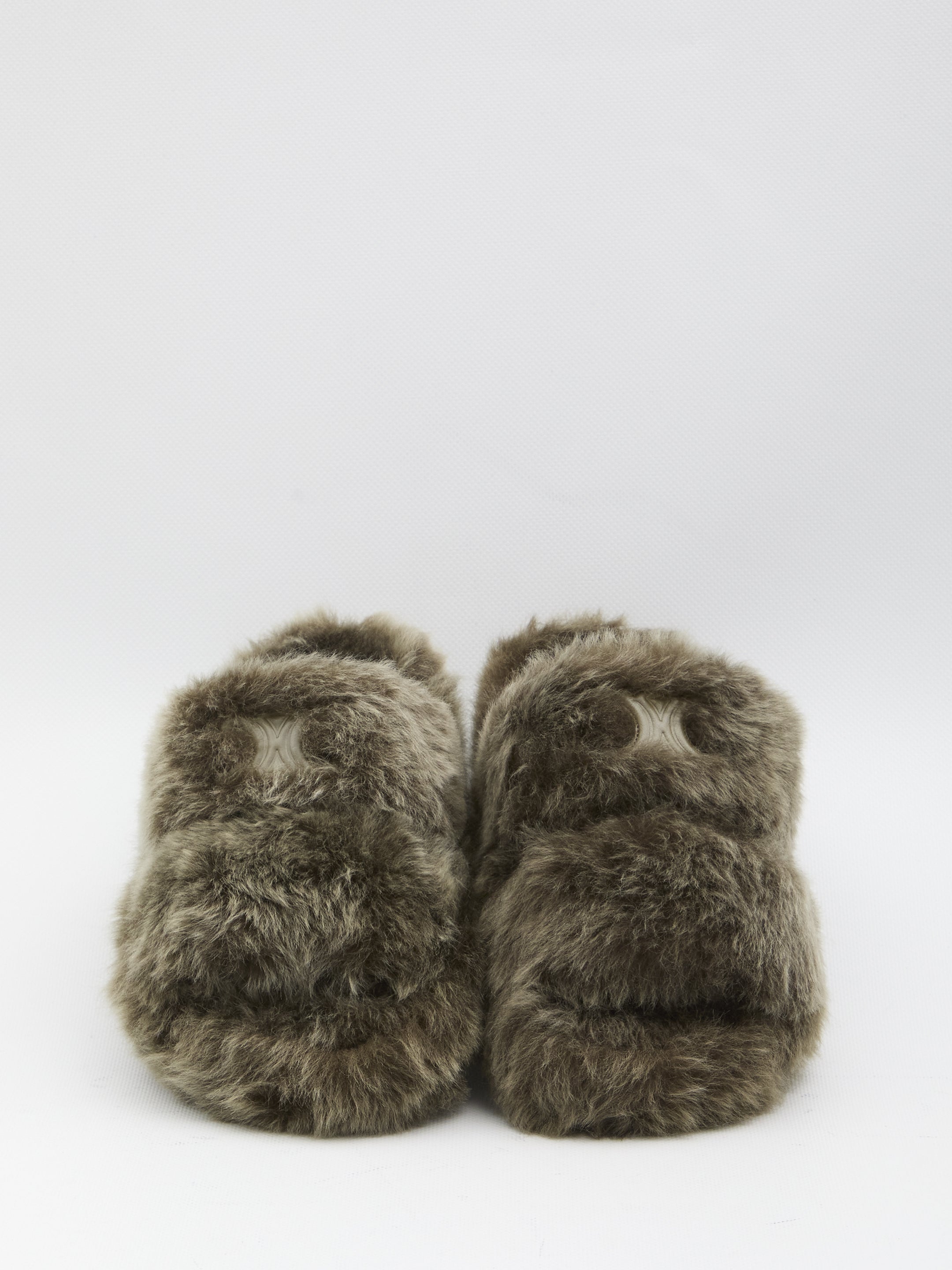 CELINE Fur Shearling Slide Sandals - Size IT