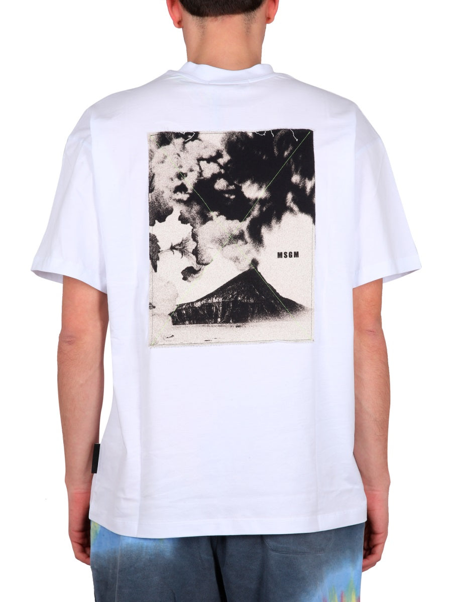 MSGM Men's Volcano Graphic Tee