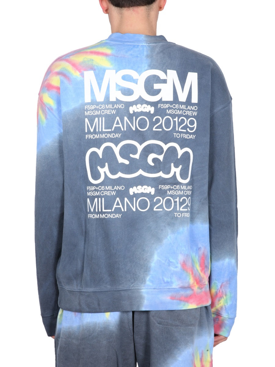 MSGM Crawling Logo Print Sweatshirt for Men