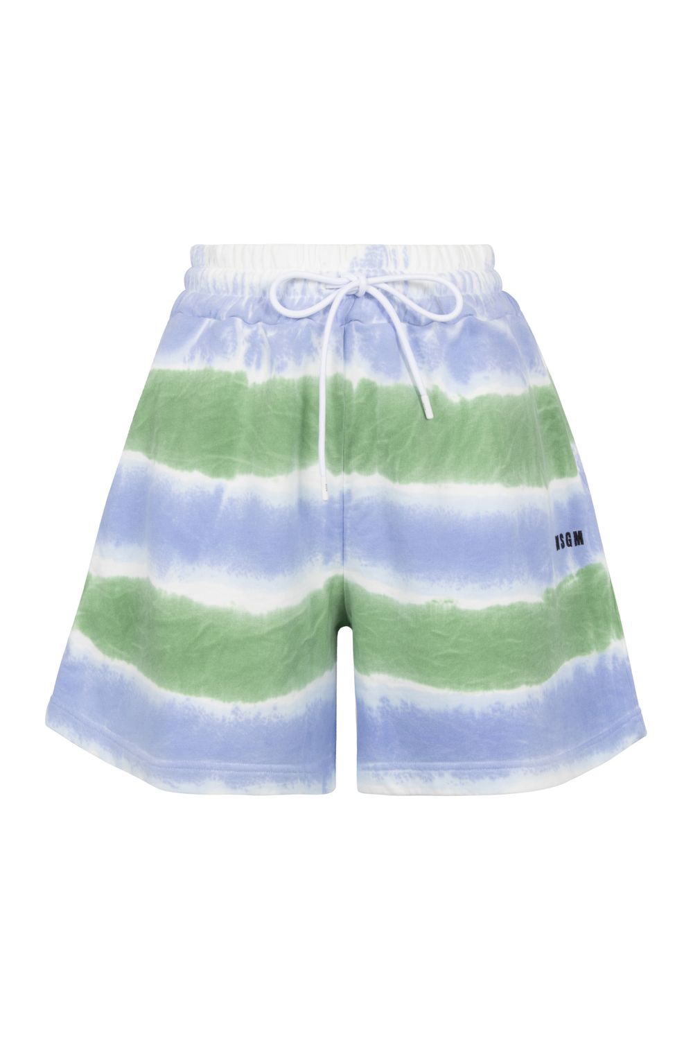 MSGM Cotton Mini Shorts with Tie-Dye Effect