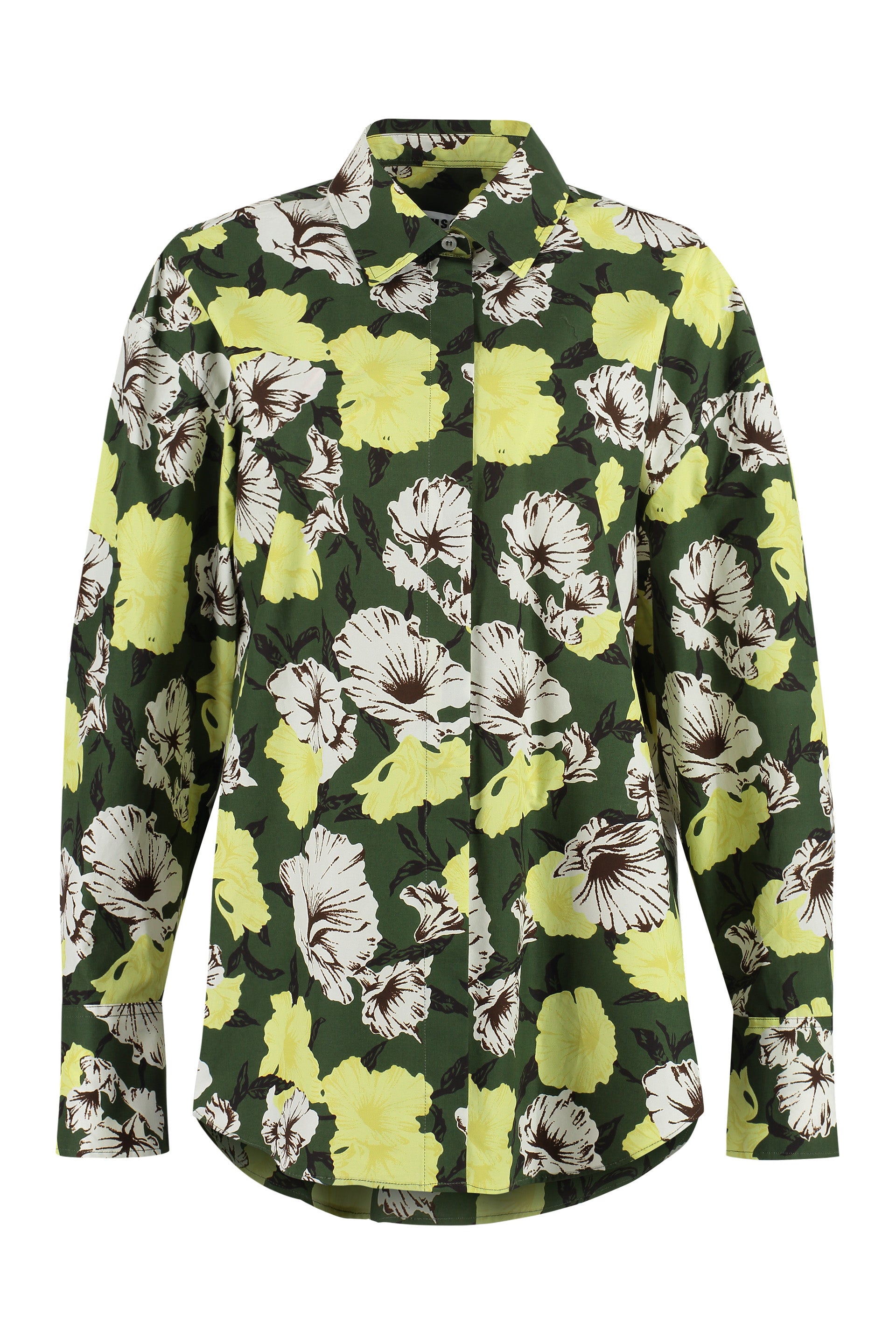 MSGM Floral Print Cotton Shirt