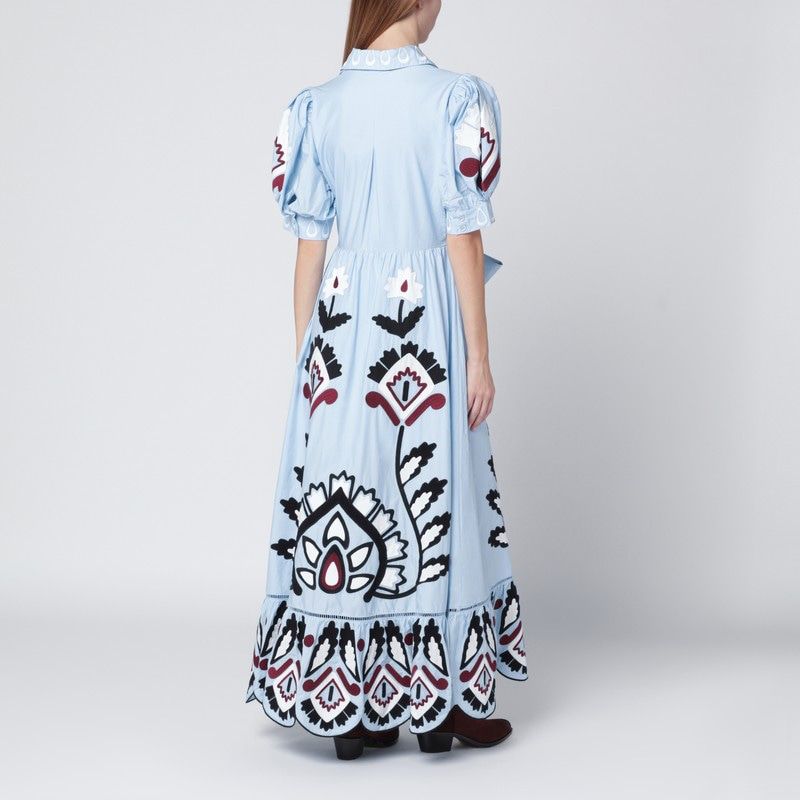 FARM RIO Embroidered Long Dress with Bow - Size M