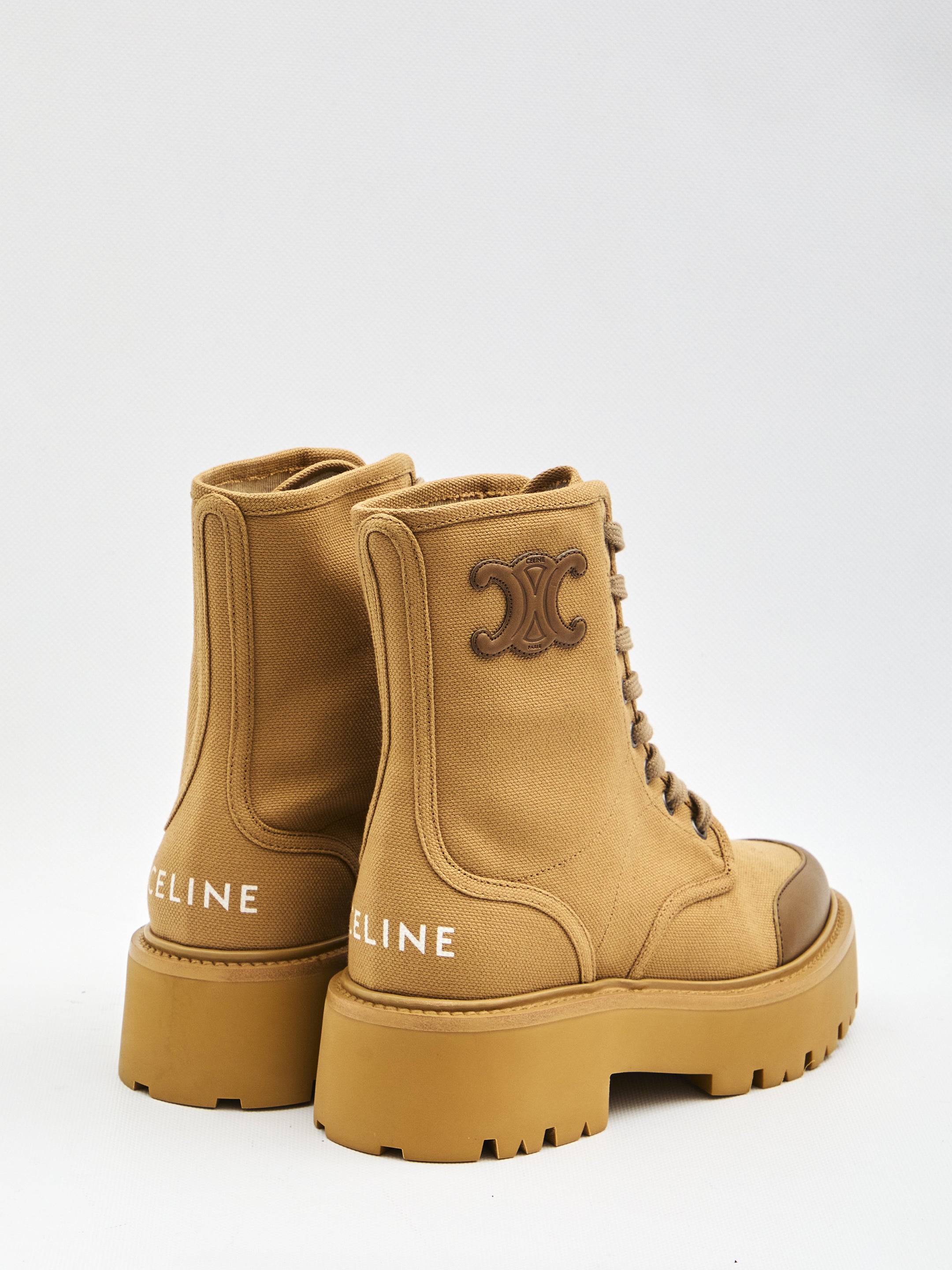 CELINE Bulky Lace-Up Boot with 4.5 cm Heel Height