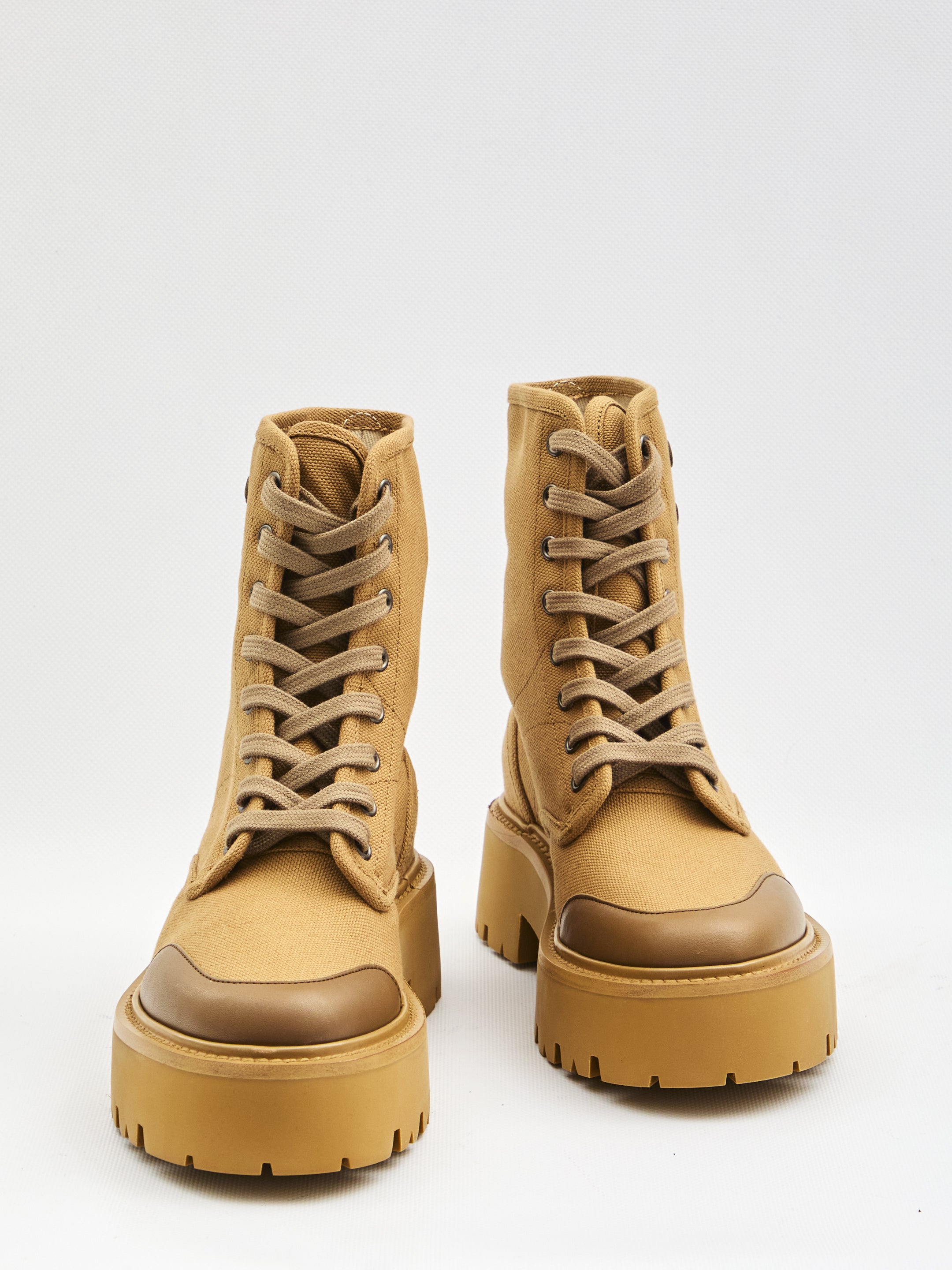 CELINE Bulky Lace-Up Boot with 4.5 cm Heel Height