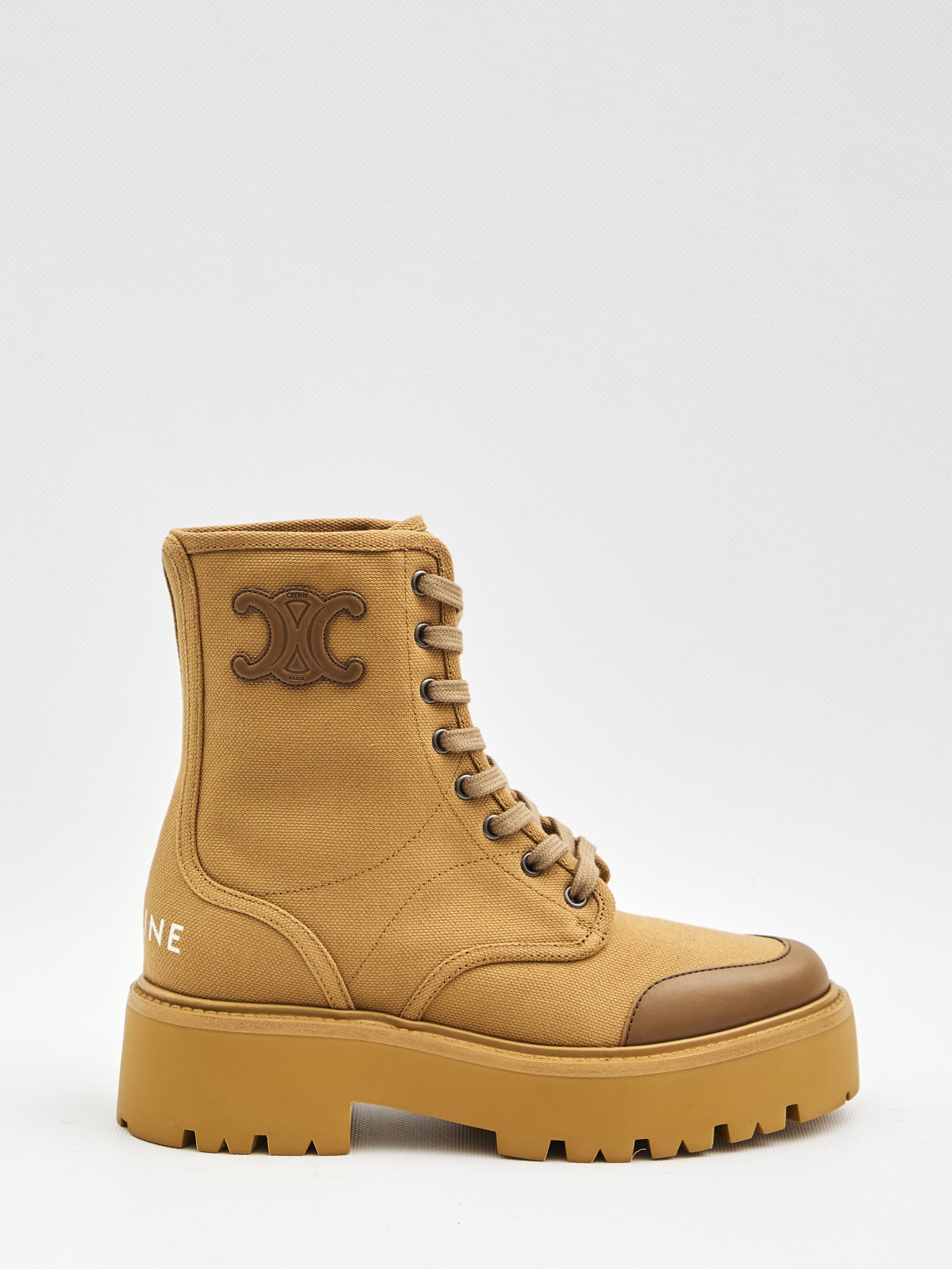 CELINE Bulky Lace-Up Boot with 4.5 cm Heel Height