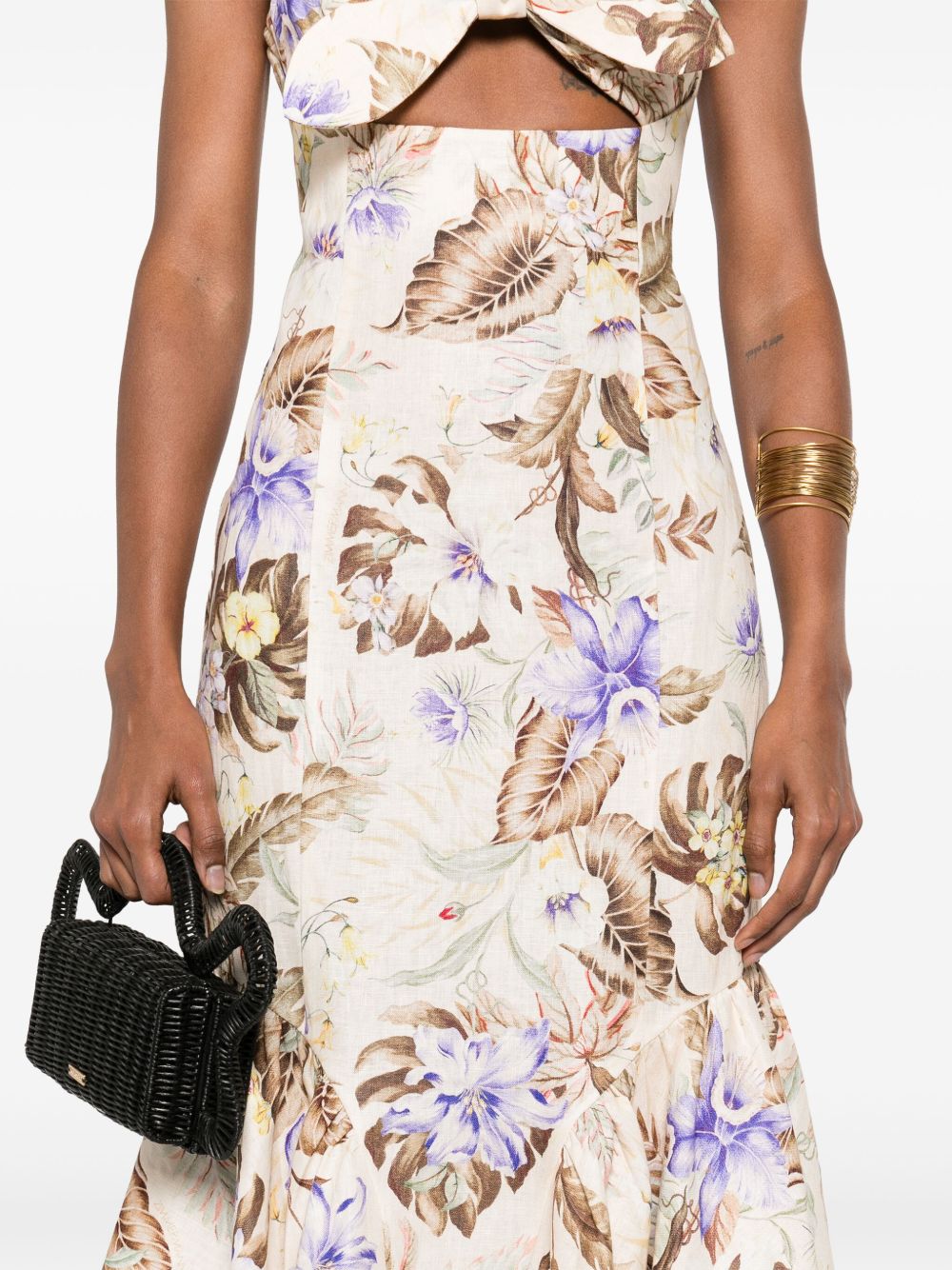 ZIMMERMANN Women’s Tie Front Midi Dress - Size 0