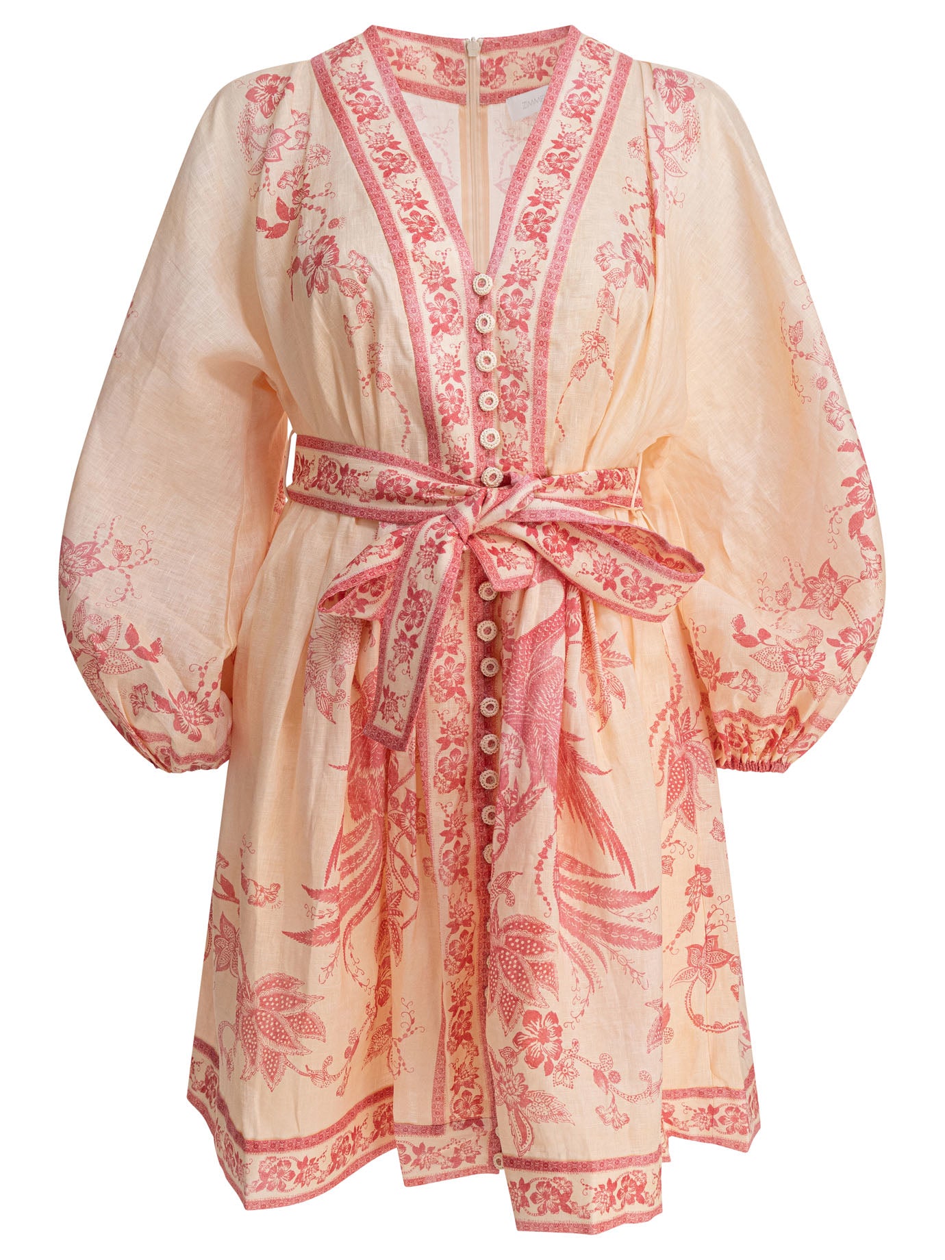 ZIMMERMANN Elegant Mini Printed Dress with Belted Waist