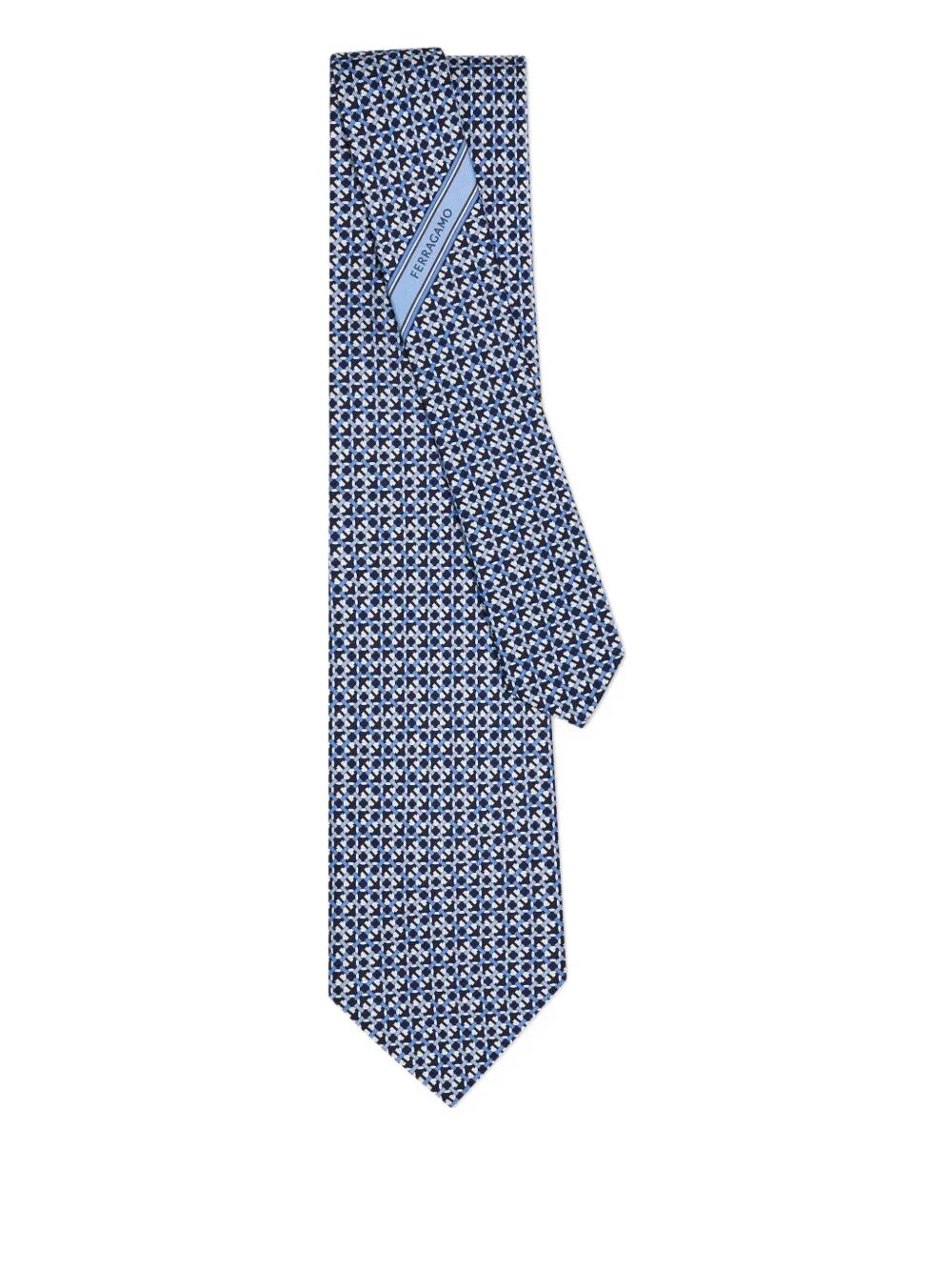Ferragamo Gancini Hook Print Silk Tie