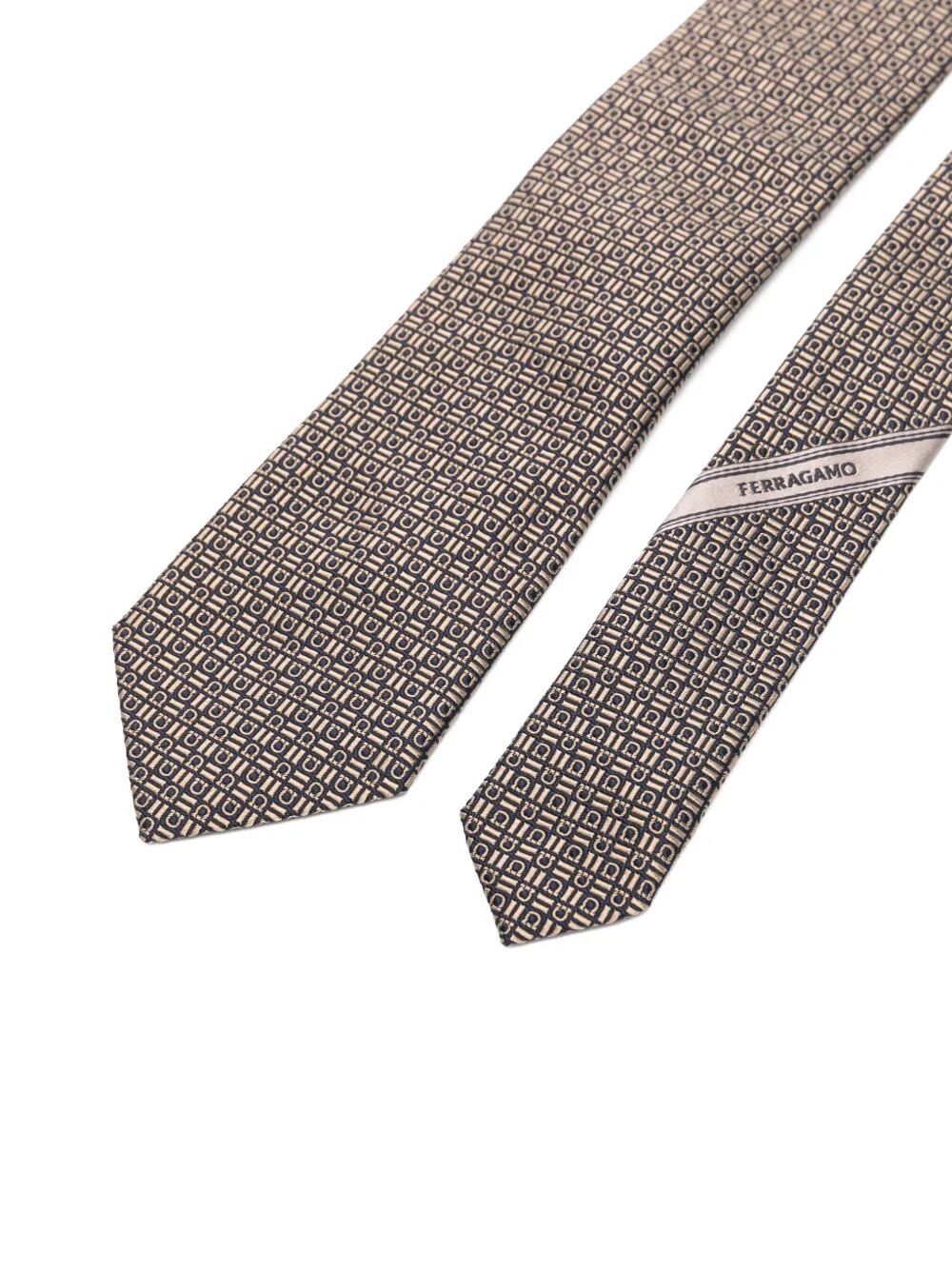Ferragamo Gancini Hook Print Silk Tie - Fall/Winter 2025