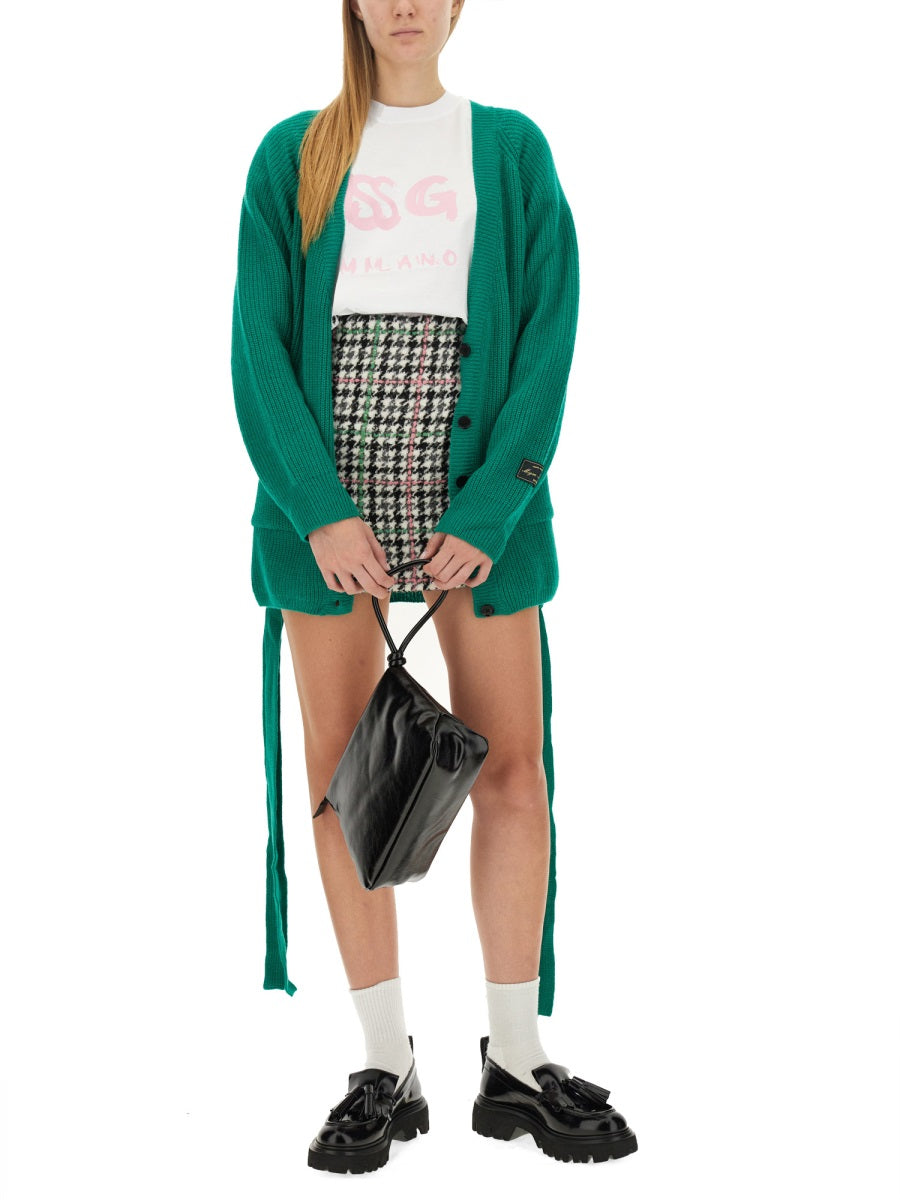 MSGM Oversized V-Neck Cardigan (S)