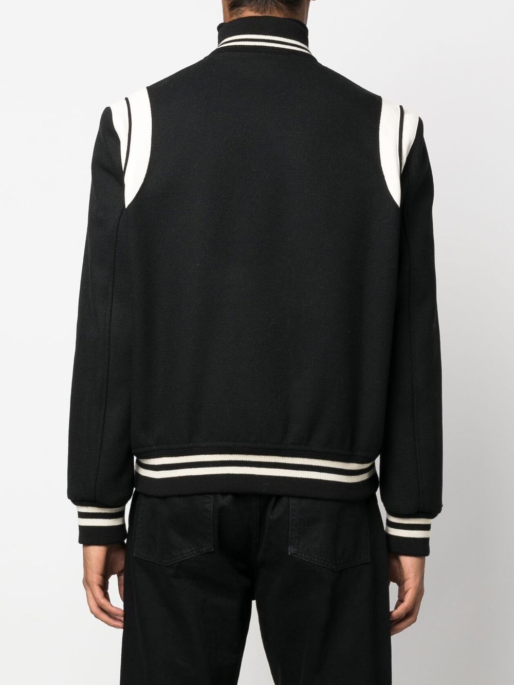 SAINT LAURENT Legendary Varsity Style Wool Bomber Jacket