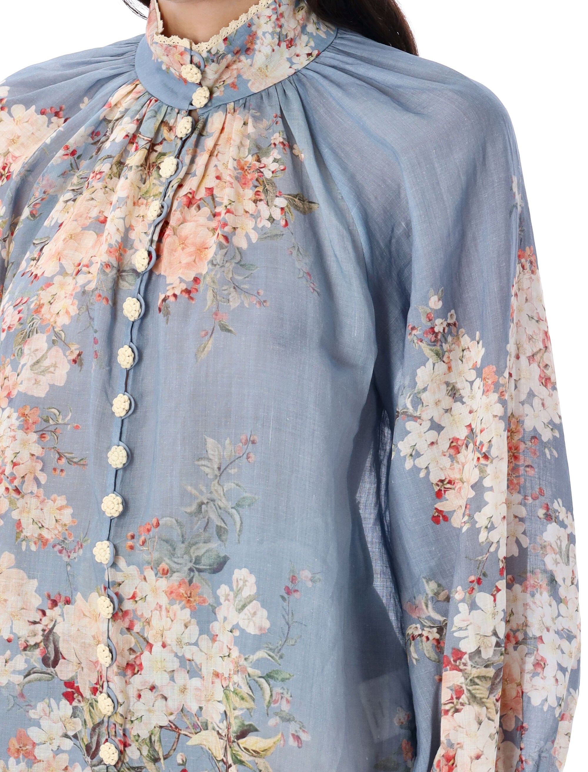 ZIMMERMANN Printed Ramie Cascadian Blouse