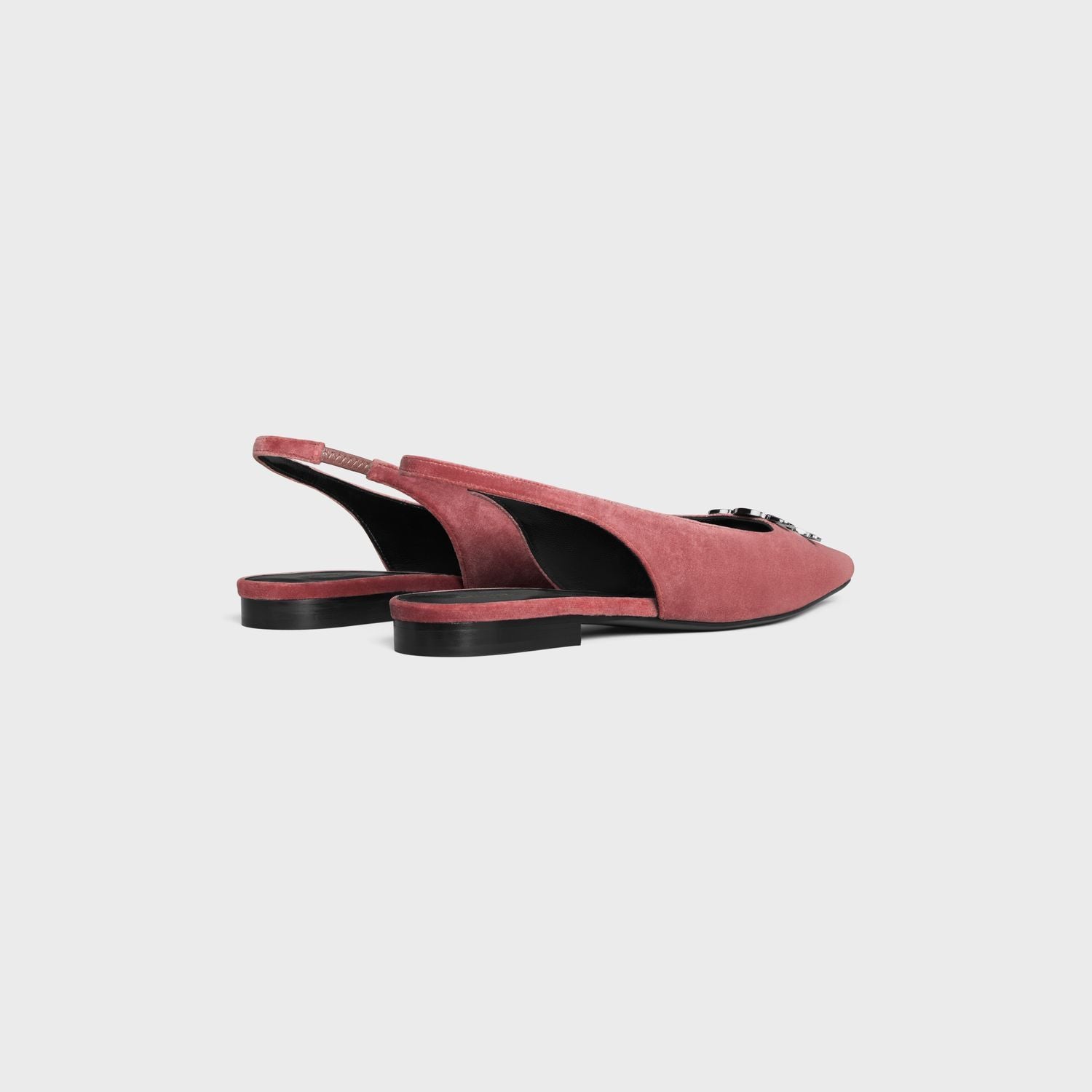 CELINE Alma Triomphe Velvet Flat Pumps for Women