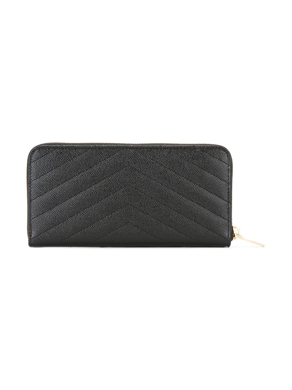 SAINT LAURENT Mini Zip-Around Monogram Wallet