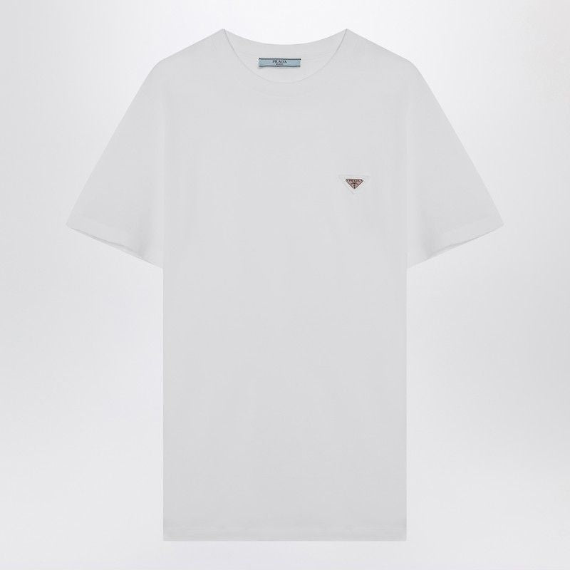 PRADA Triangle Logo Basic T-Shirt for Women - FW25
