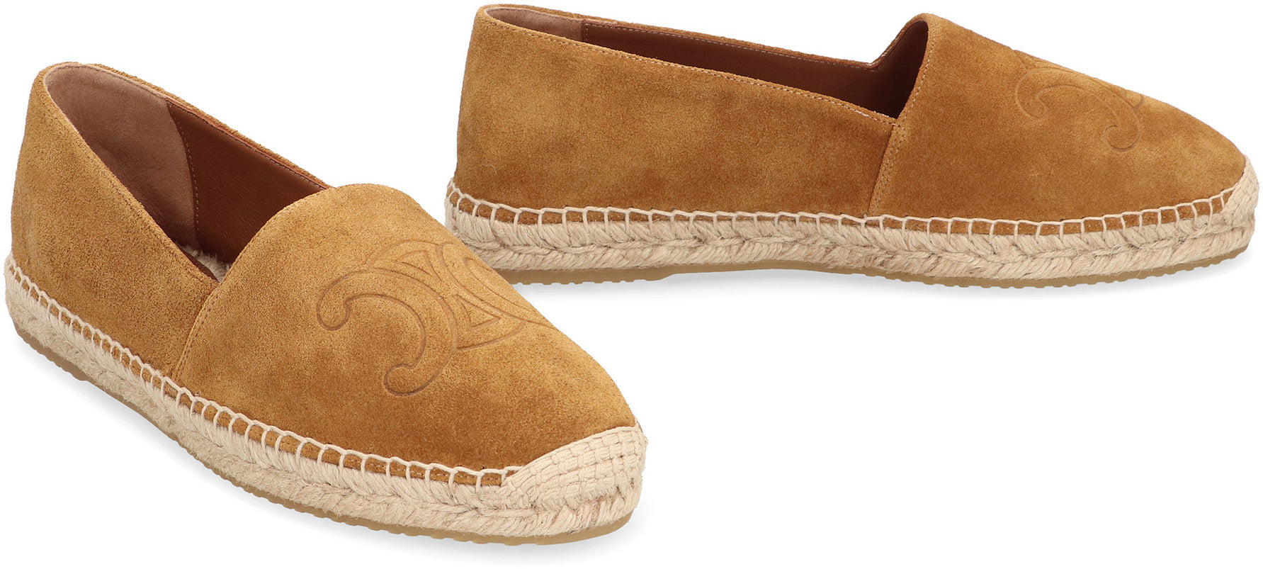 CELINE Suede Espadrilles with Logo Detail