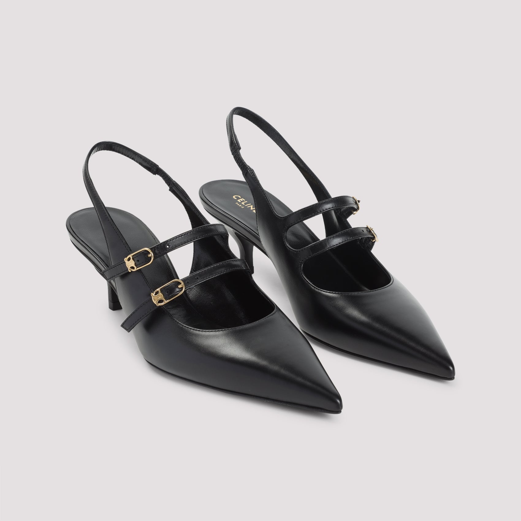 CELINE Double Straps Flat Sandals - Heel Height: 7cm