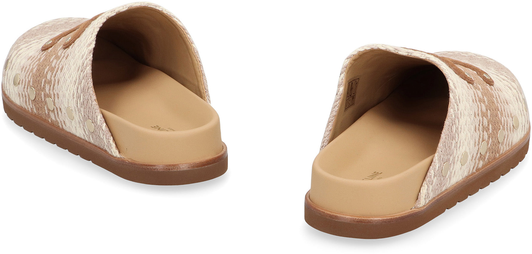 CELINE Cotton Fabric Flat Sandals for Women