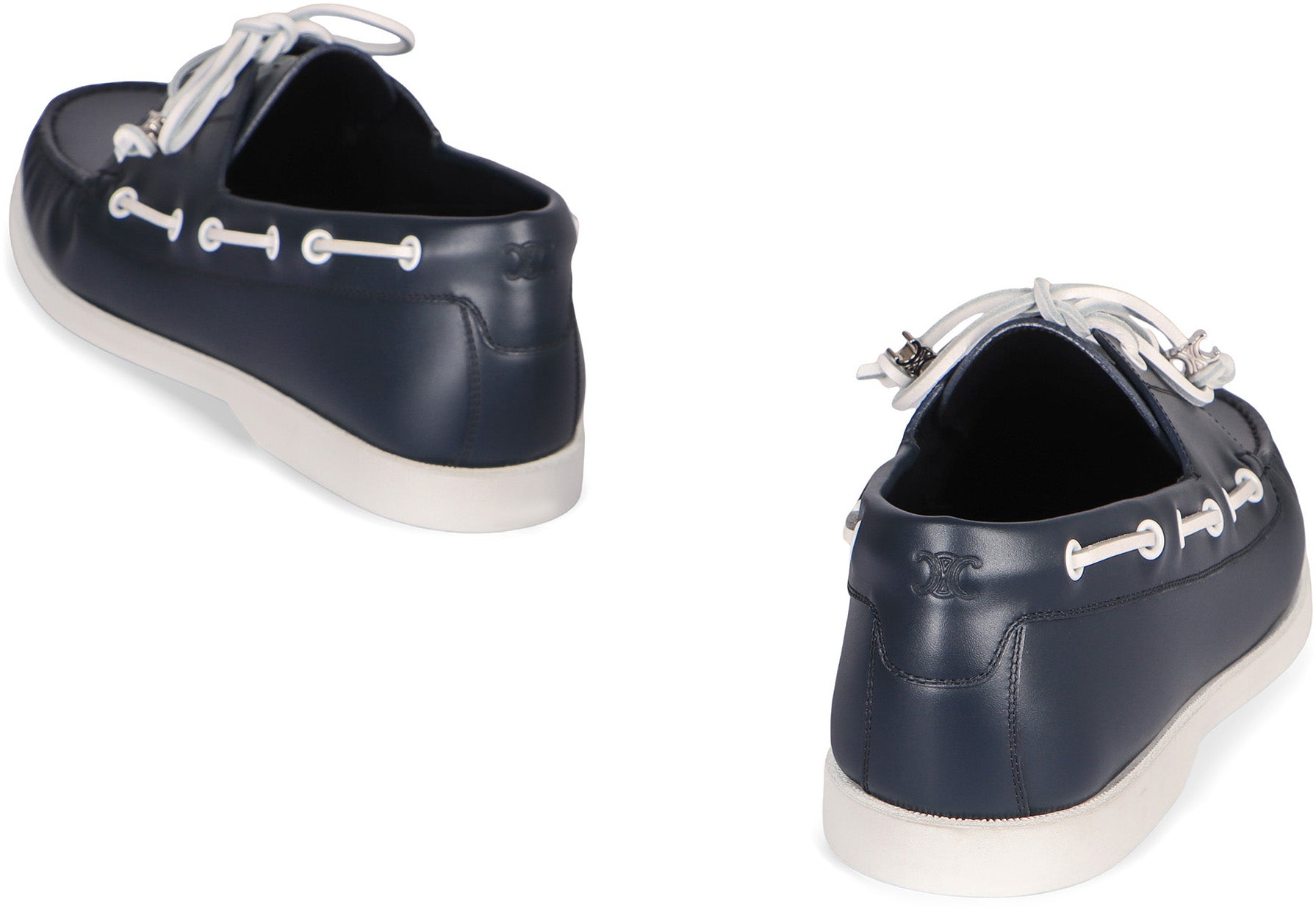 CELINE Leather Boat Shoes