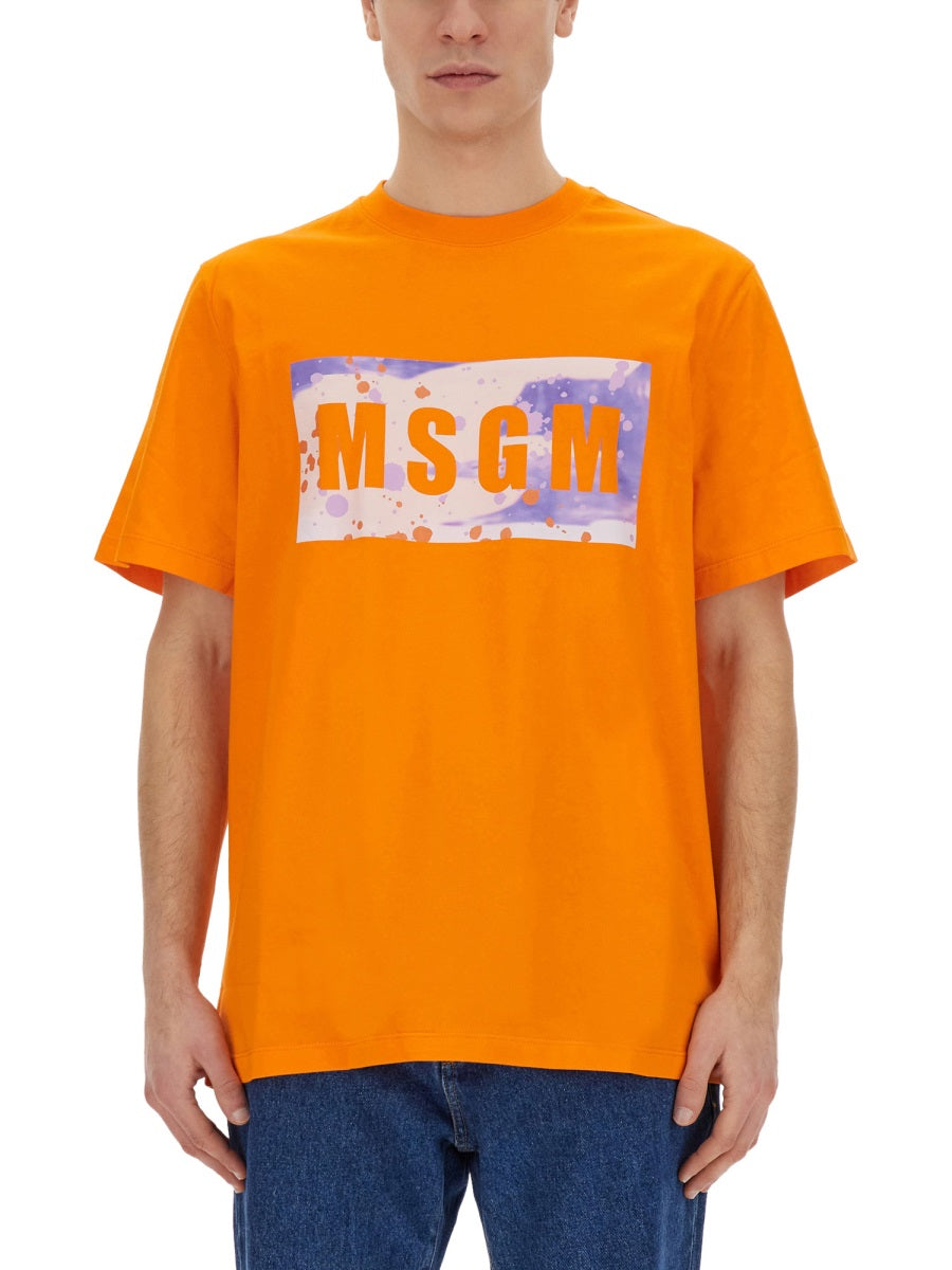 MSGM Regular Fit Logo T-Shirt - Size L