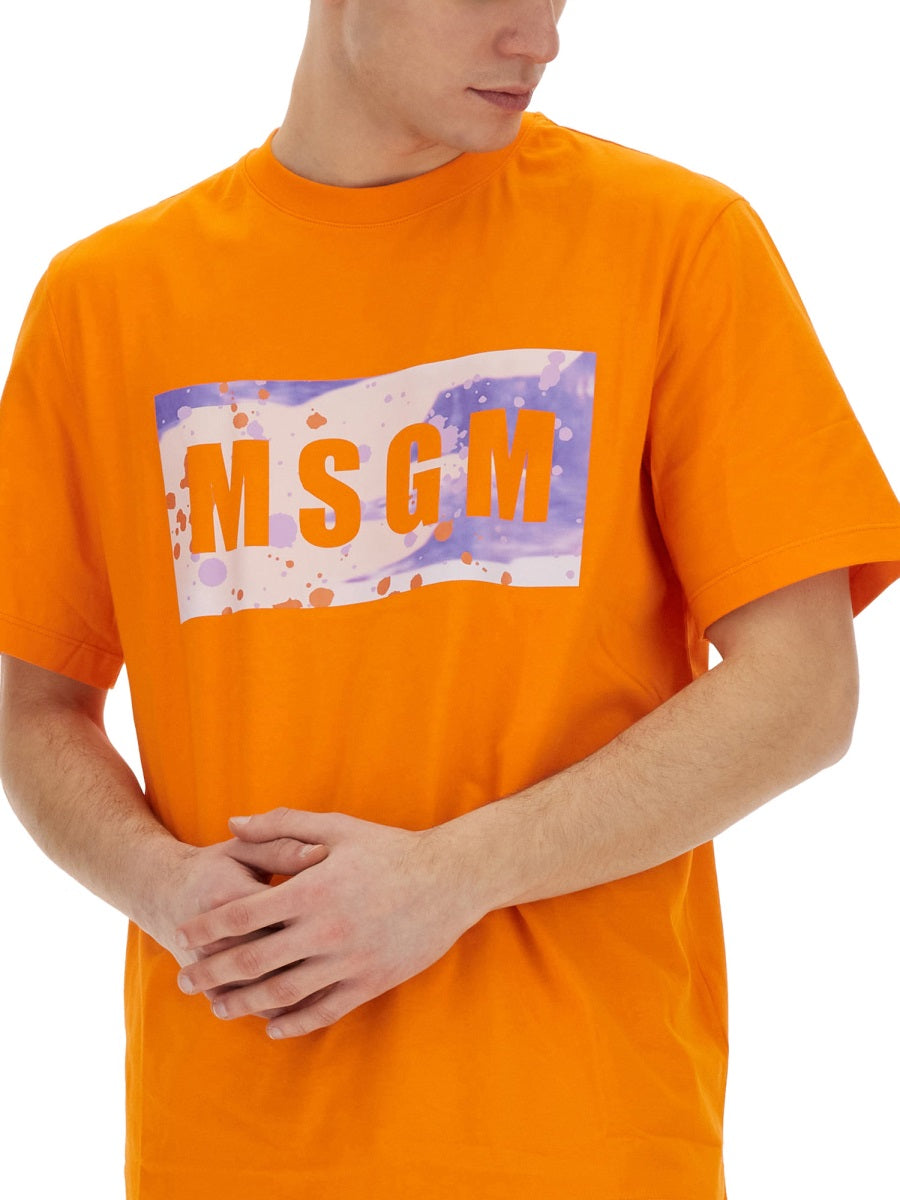 MSGM Regular Fit Logo T-Shirt - Size L