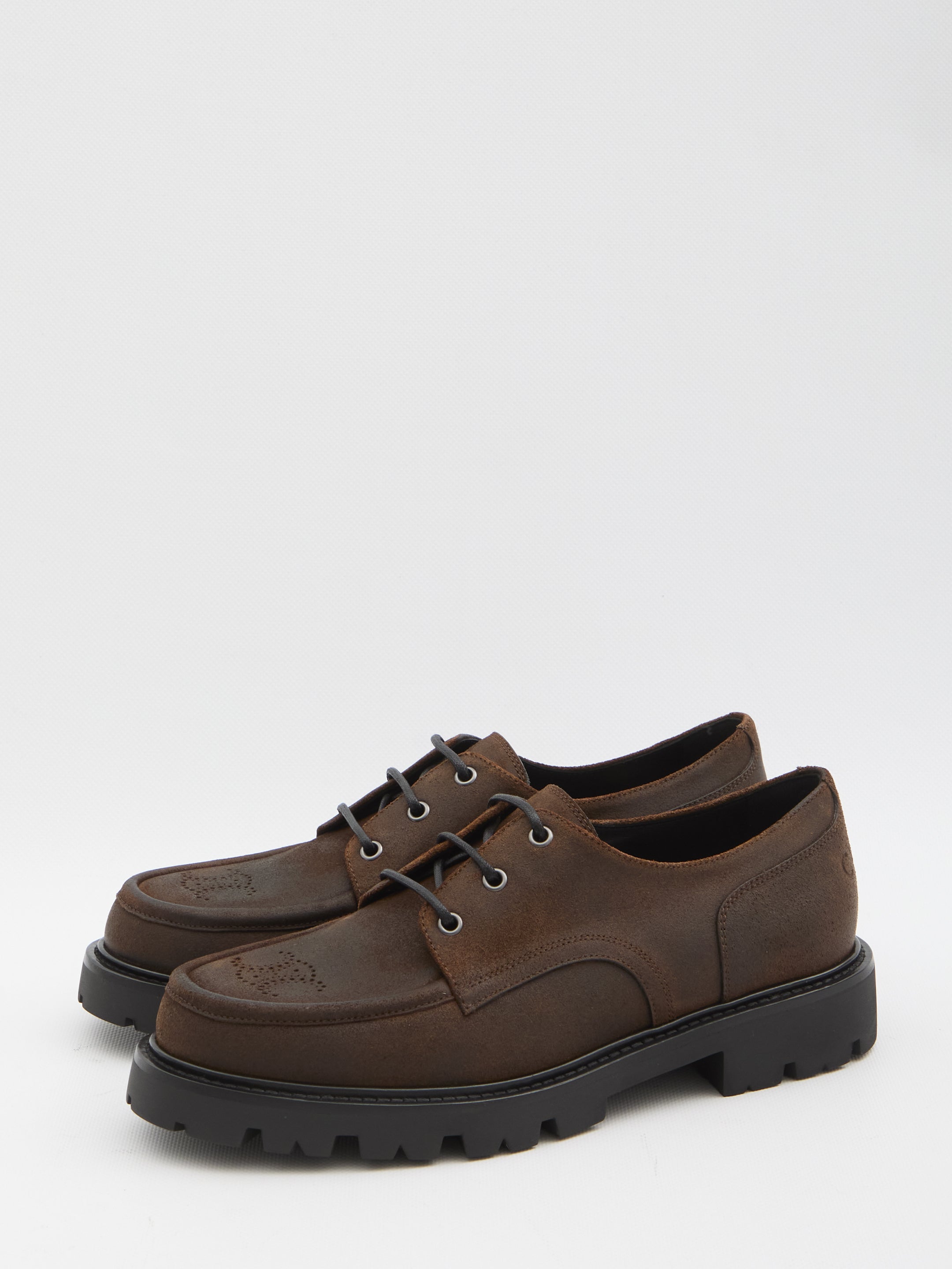 CELINE Derby Dress Shoes with Perforated Motif - 2 cm Heel