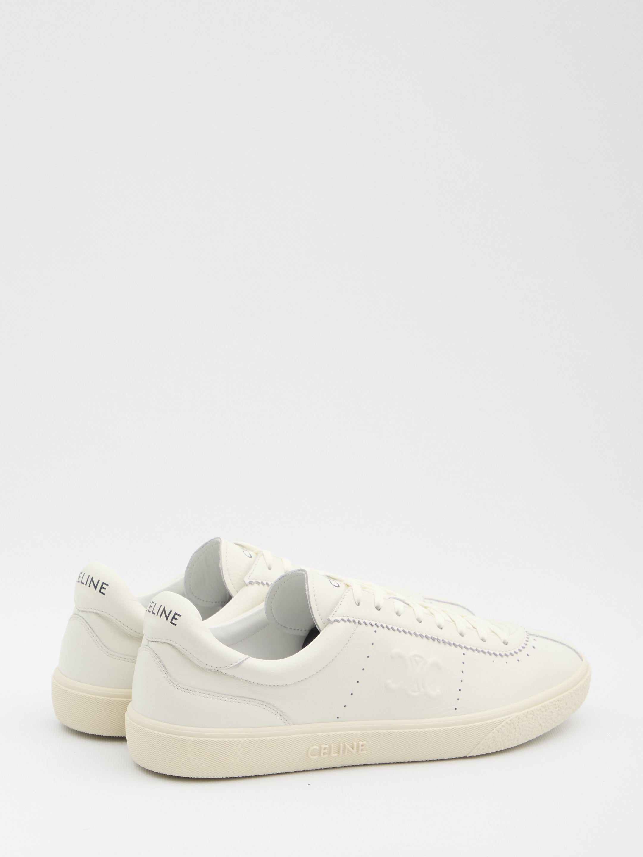 CELINE Men's Leather Round Toe Sneakers