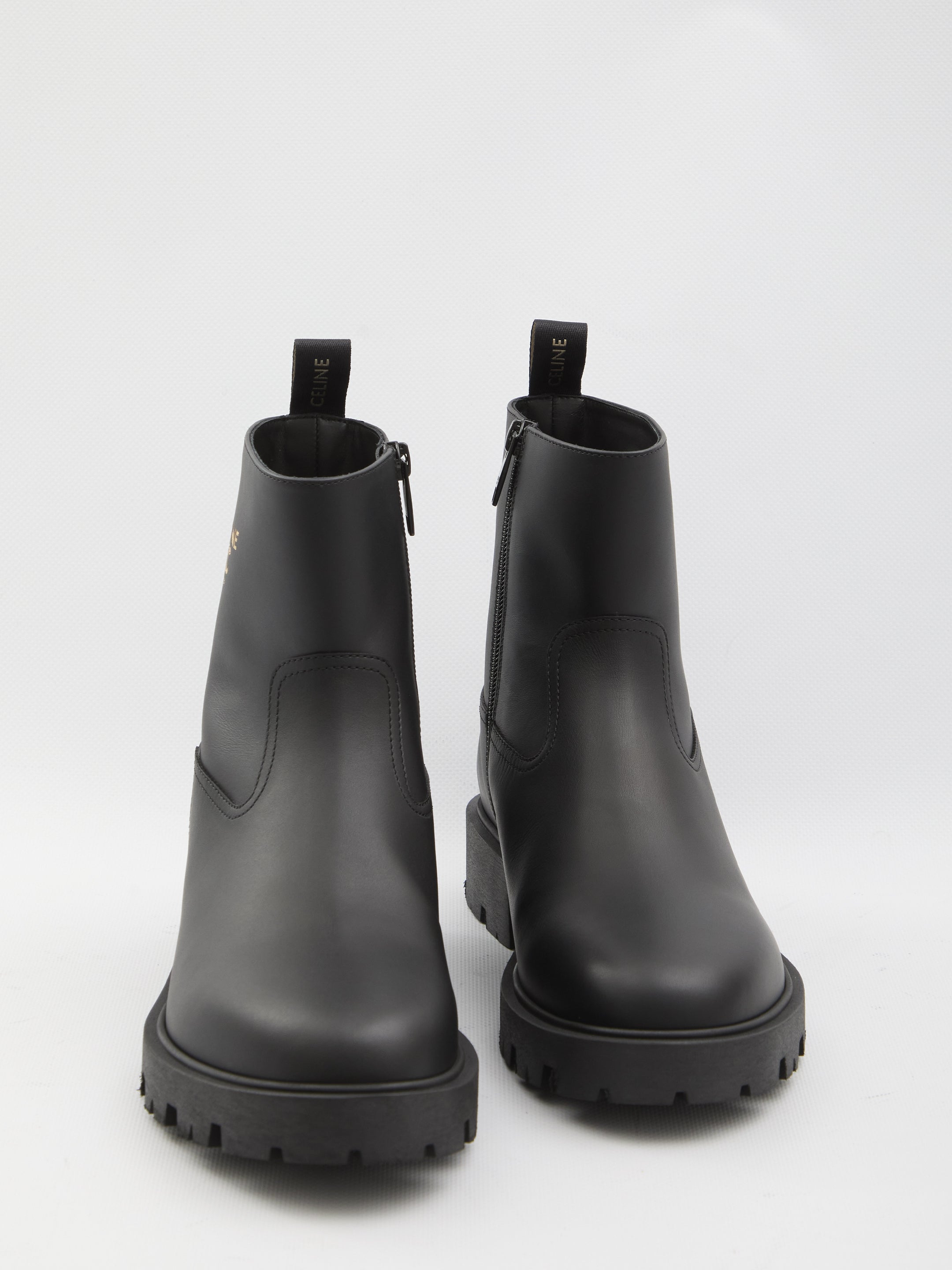 CELINE Margaret Leather Boots - 3 cm Heel Height