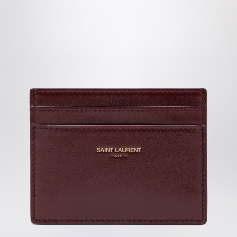 SAINT LAURENT Mini Leather Credit Card Holder