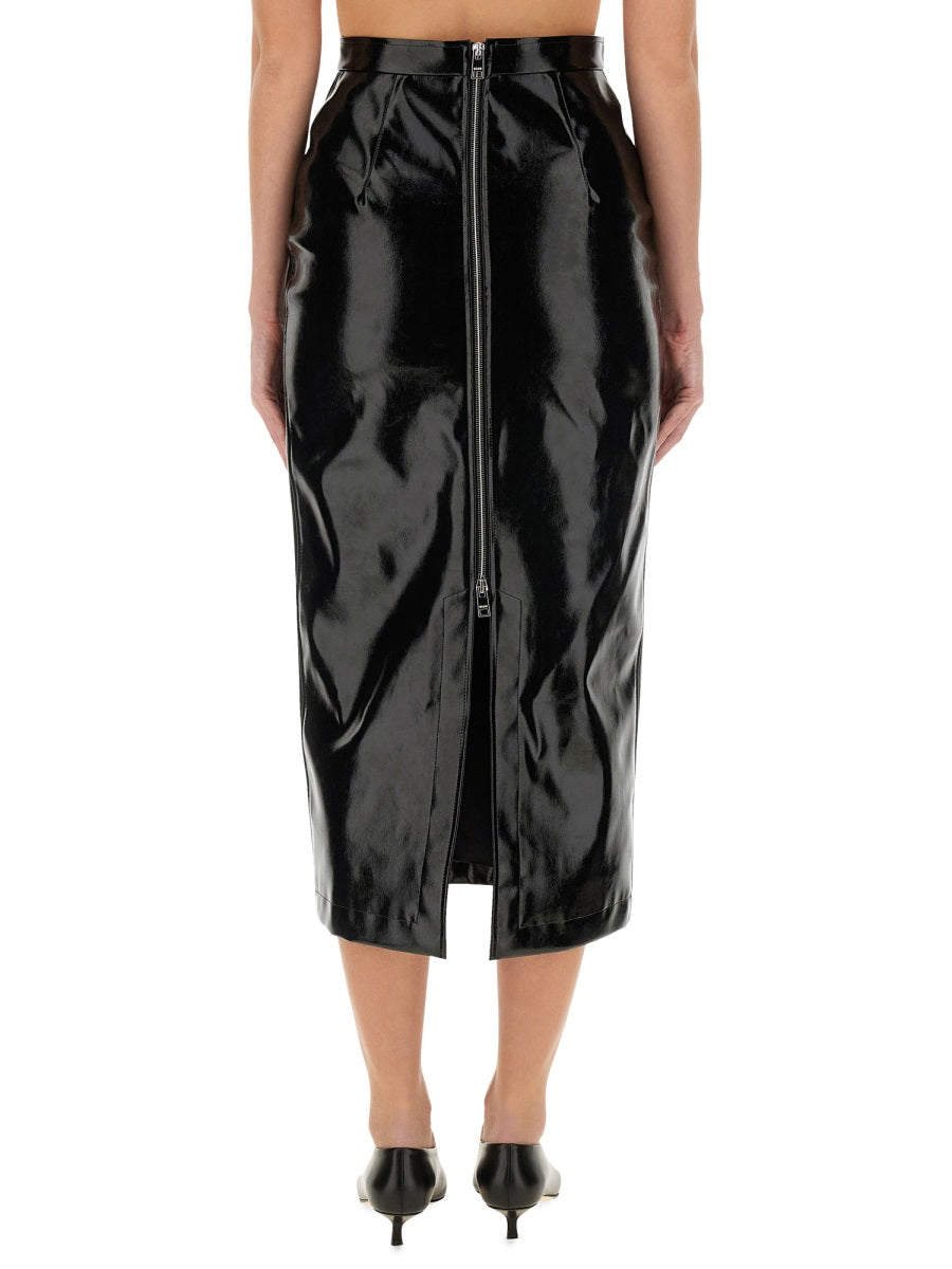 MSGM Patent Leather Midi Skirt - Size S