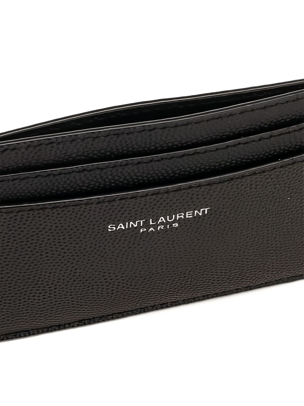 SAINT LAURENT Leather Card Holder with Three Slots