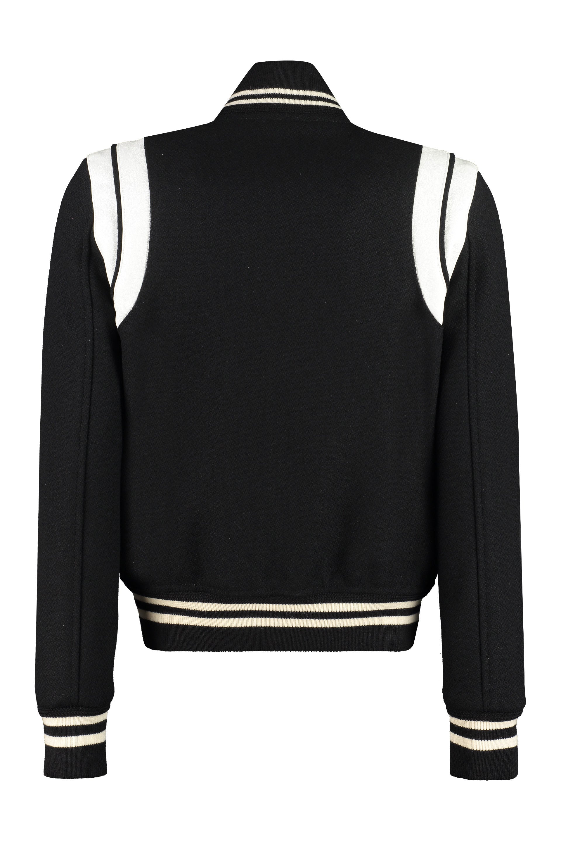 SAINT LAURENT Wool Blend Bomber Jacket for Women - Classic Fit