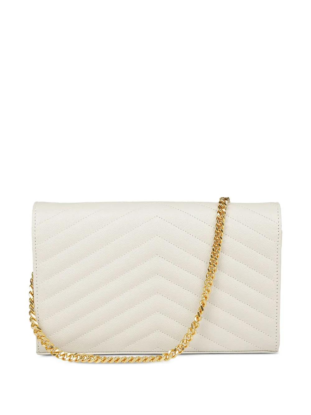 SAINT LAURENT Mini Monogram Grain of Poudre Bag (14 x 22.5 x 4 cm)