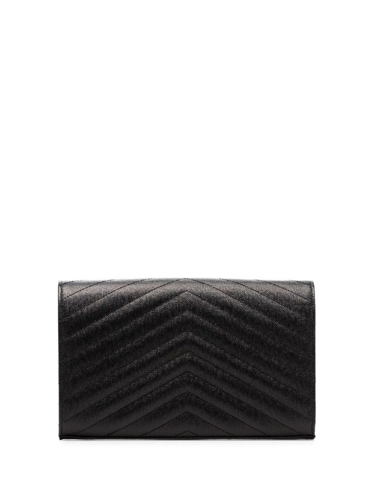 SAINT LAURENT Mini Pouch Handbag with Gold-Tone Monogram - Dimensions 22.5x14x4cm