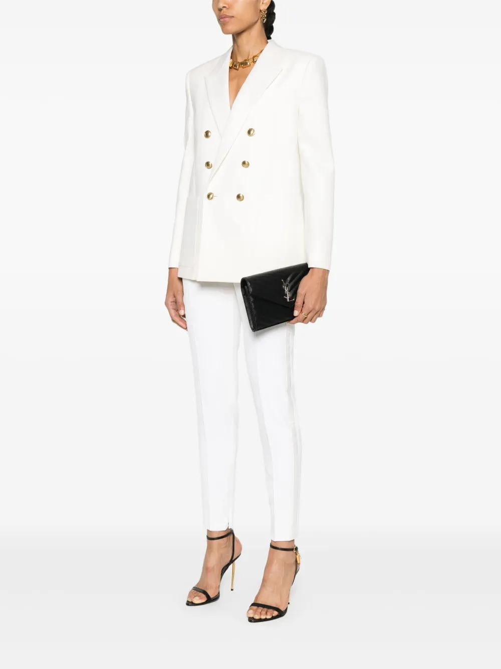 SAINT LAURENT Mini Chevron Quilted Clutch with Chain