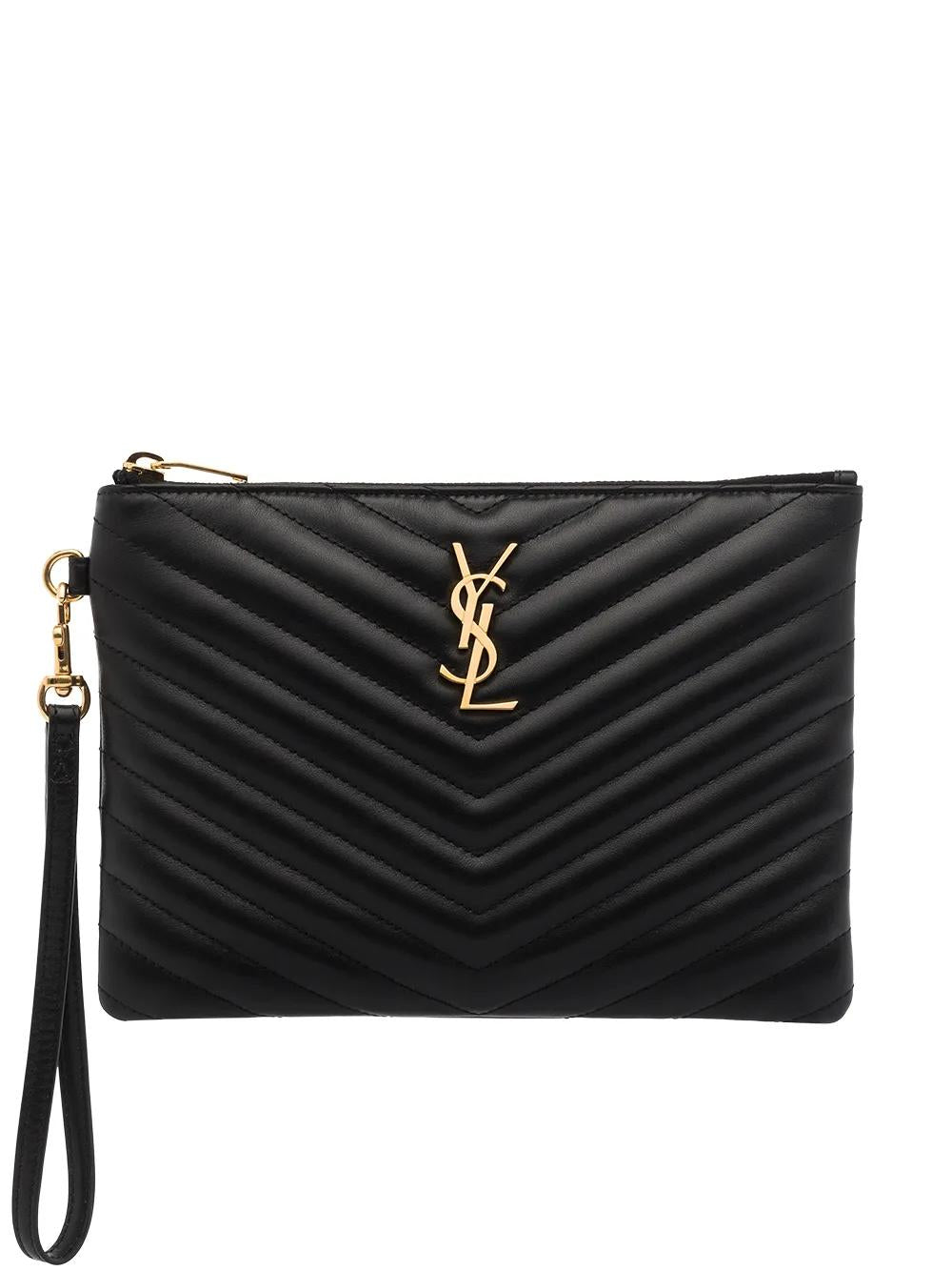 SAINT LAURENT Mini Quilted Clutch with Monogram